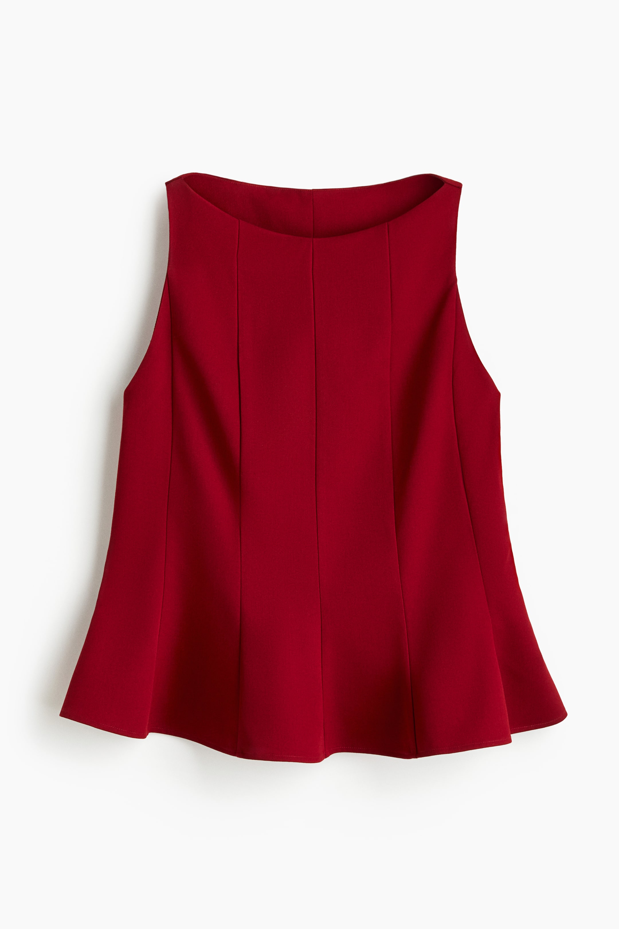 View larger image: Sleeveless Peplum Top - Dark red - Ladies | H&M US 5