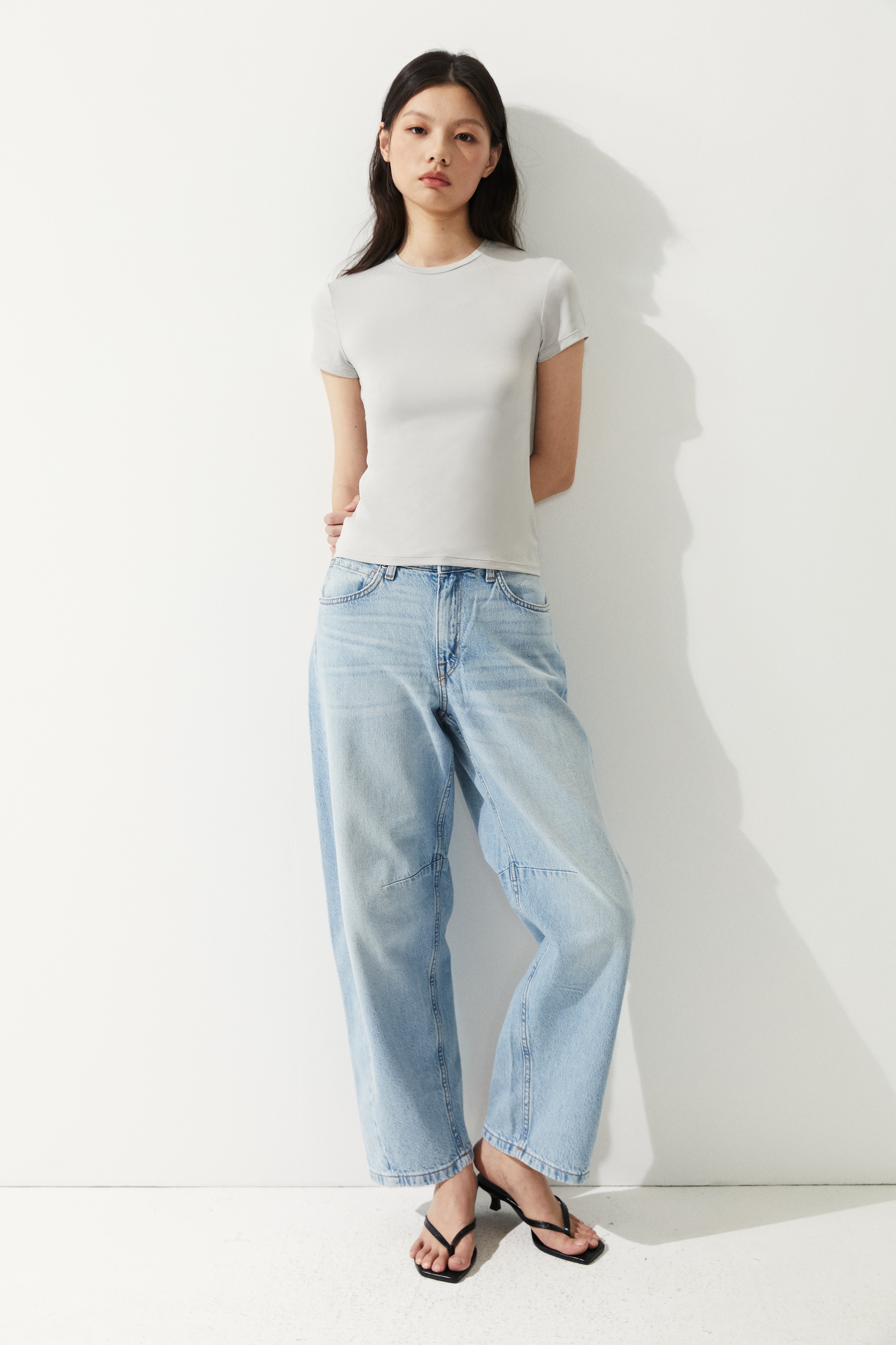 COOLMAX® Fitted T-Shirt - Light gray/Black