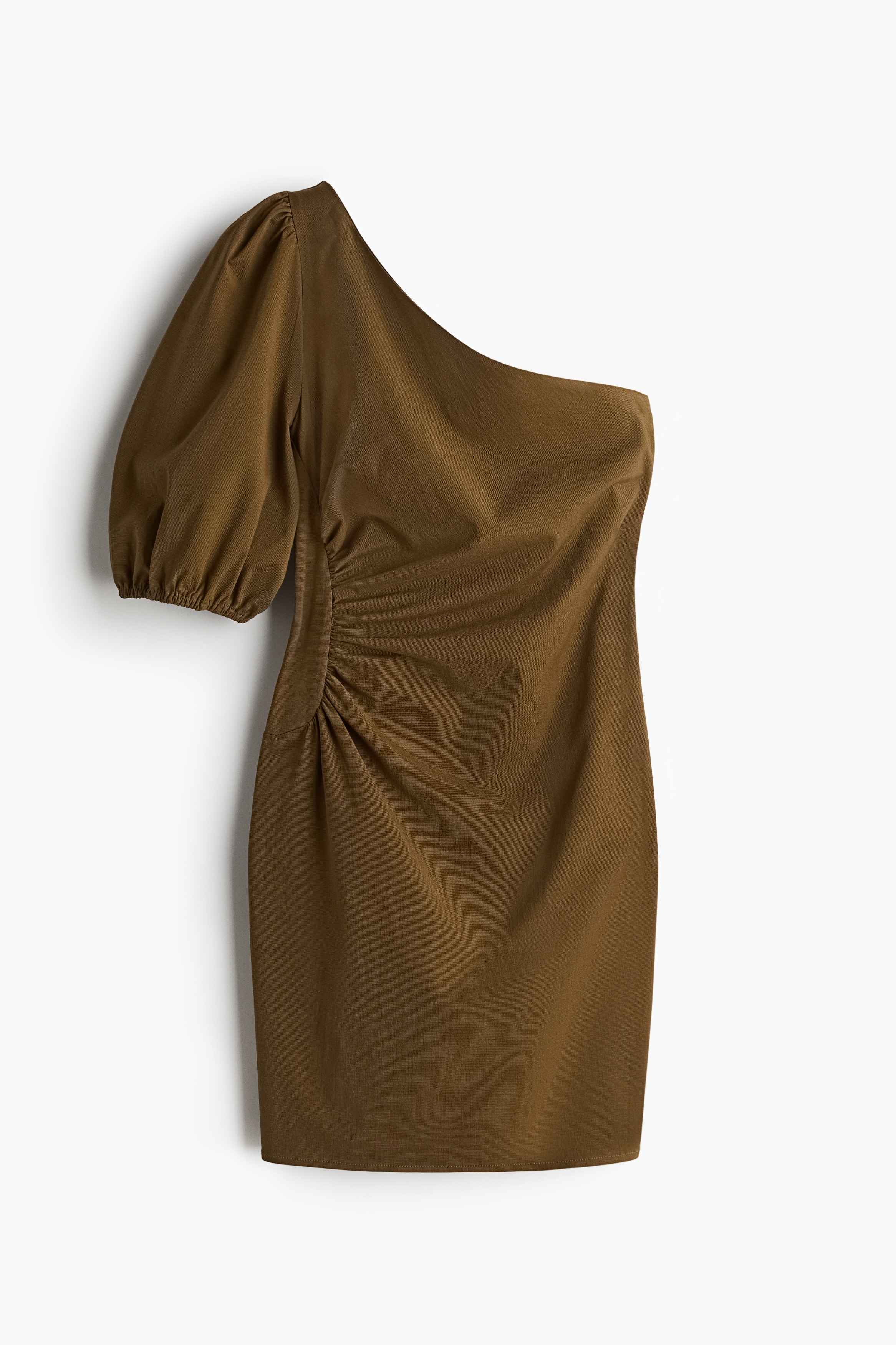 One-shoulder dress - Dark khaki green/Black/Floral