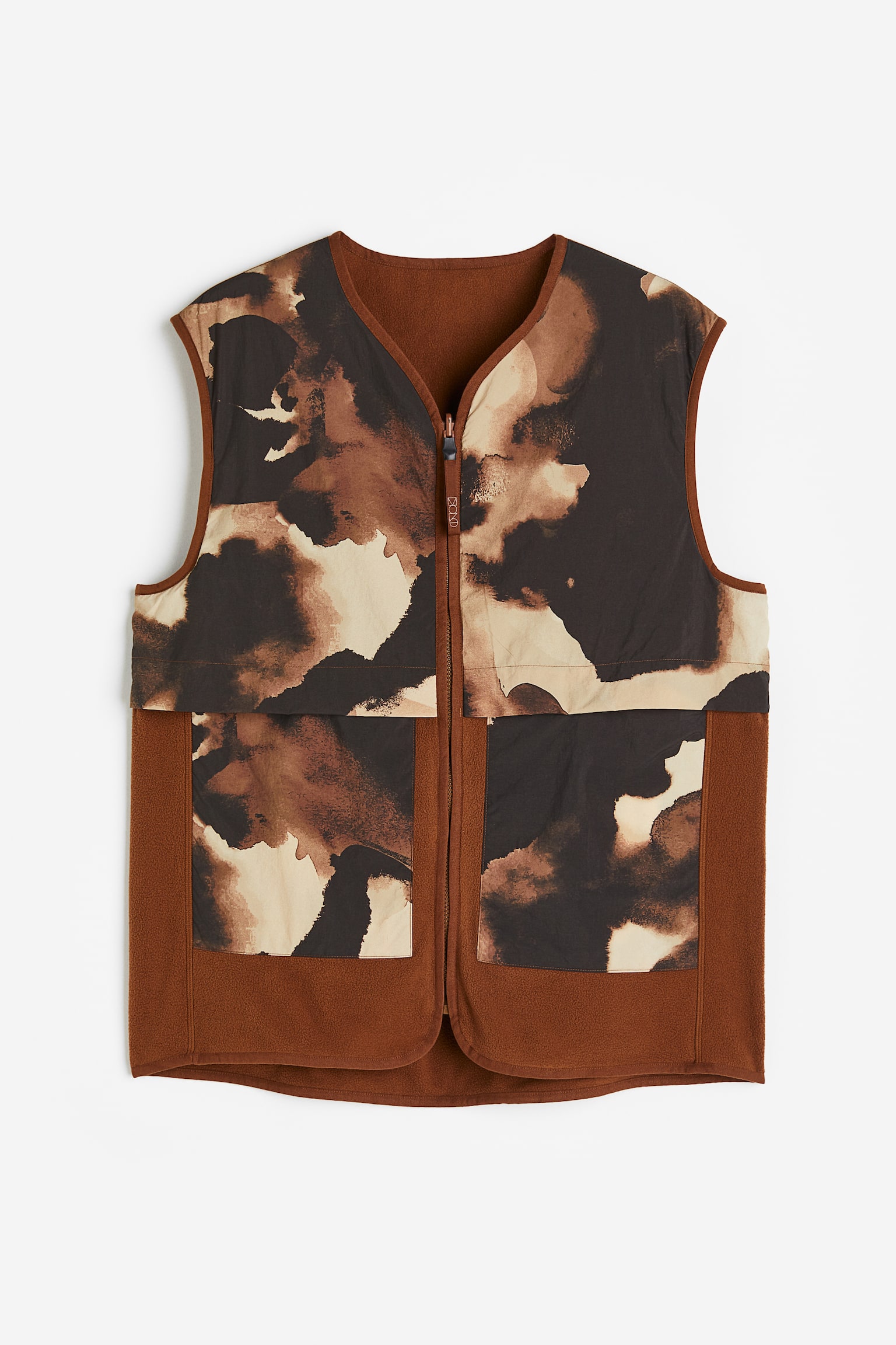 Reversible Outdoor Vest - Light beige/Pattern - 1