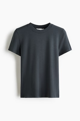 Ribbad T-shirt i viskos