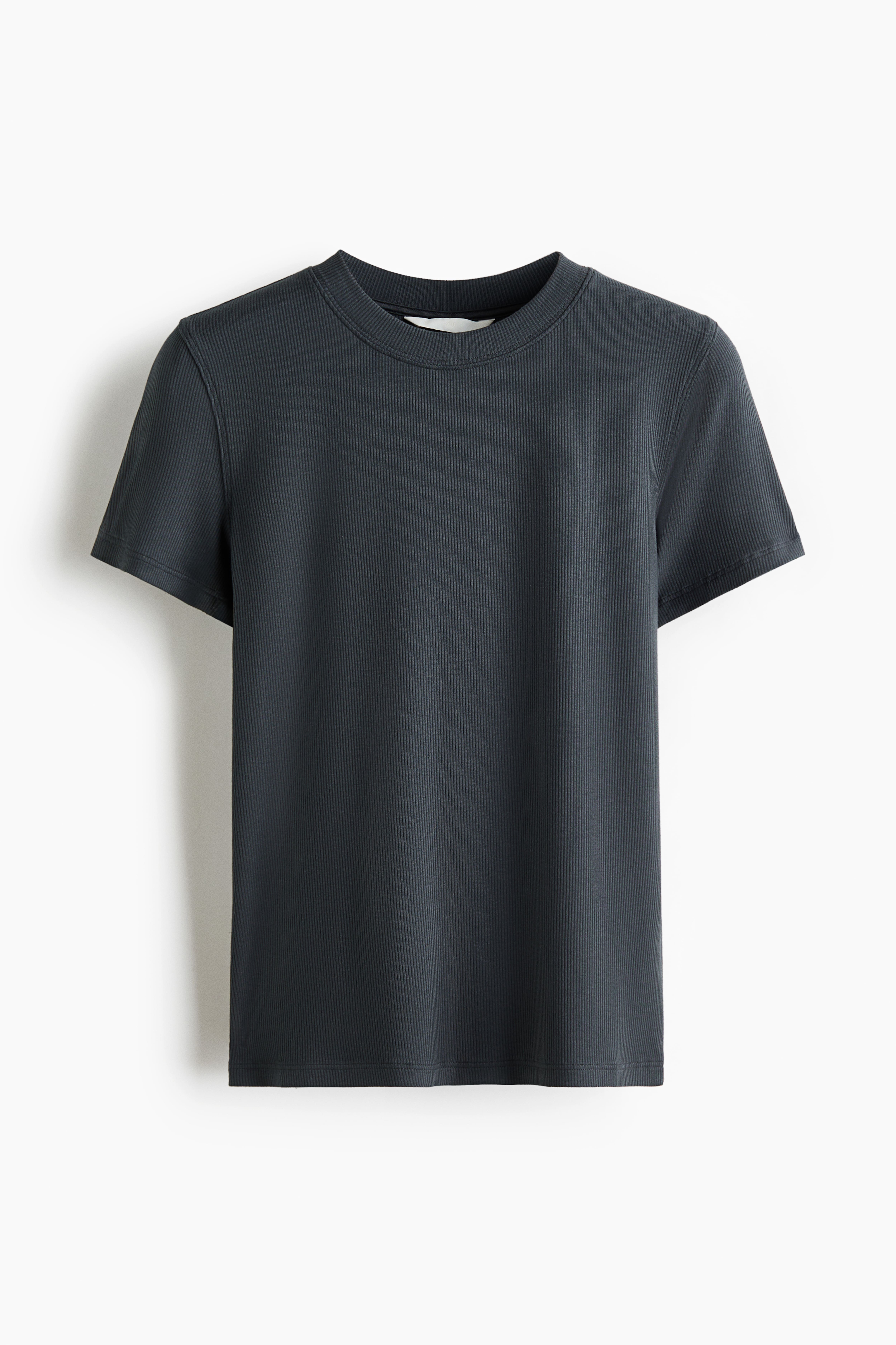 Ribbed Viscose T-Shirt