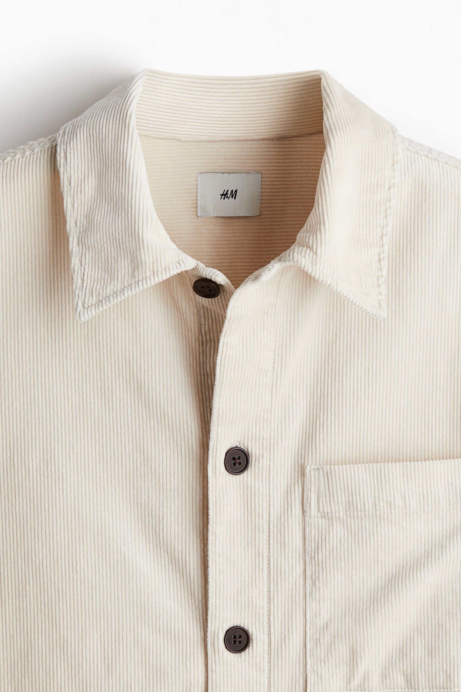 Regular Fit Corduroy overshirt - Light beige/Navy blue - 6