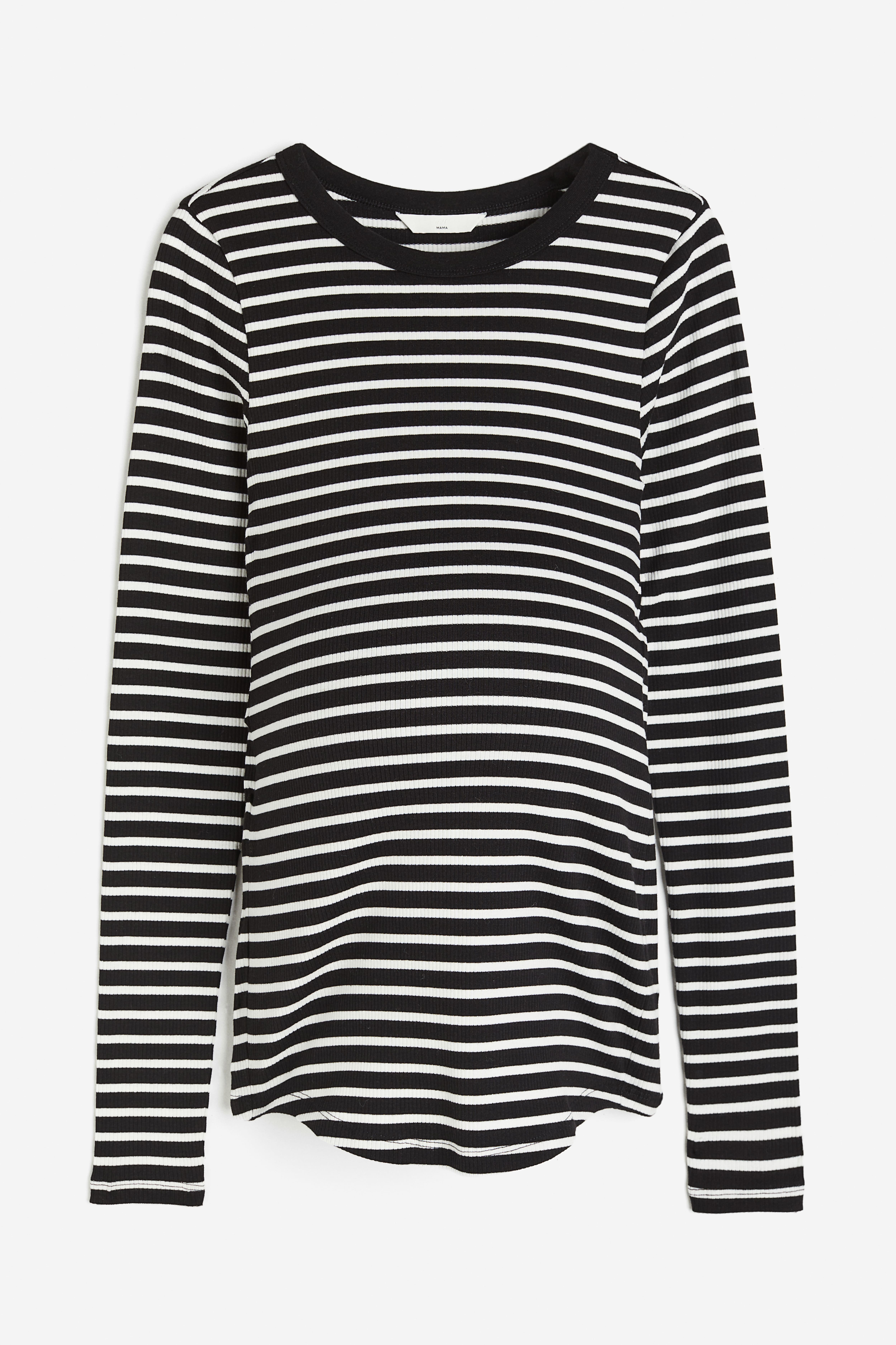 H&m striped top long sleeve best sale