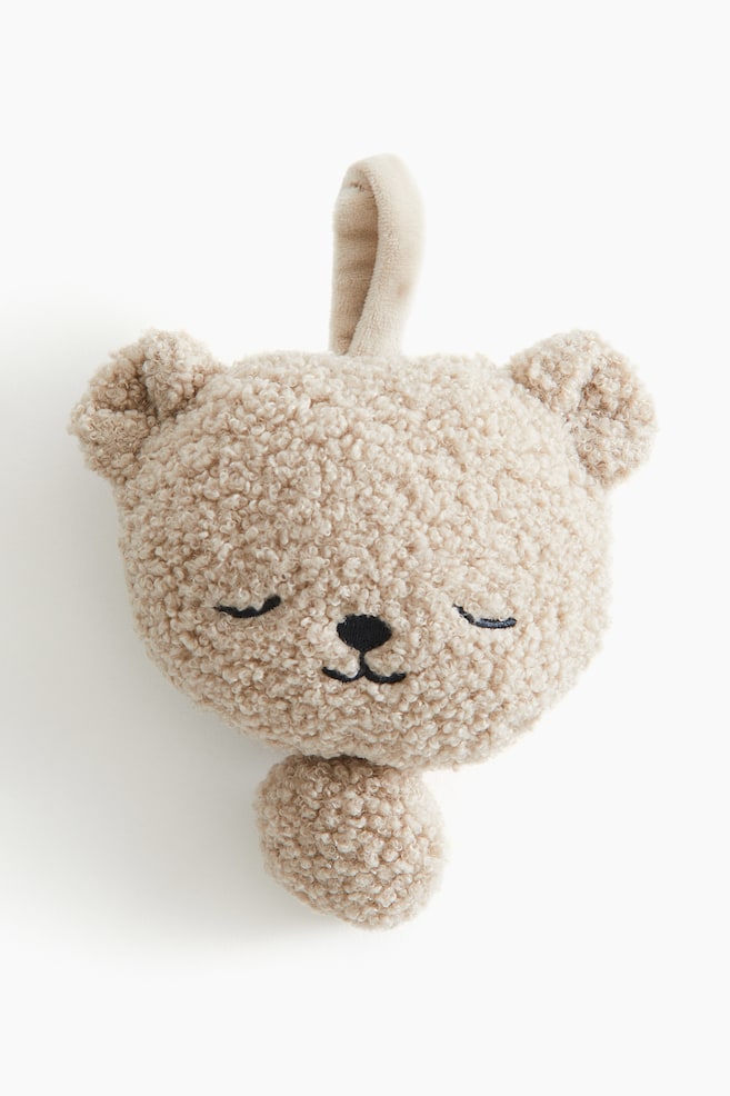 Plush Teddy Bear Musical Hanging Toy for Baby Crib – Soft Lullaby Nursery Toy (Beige)