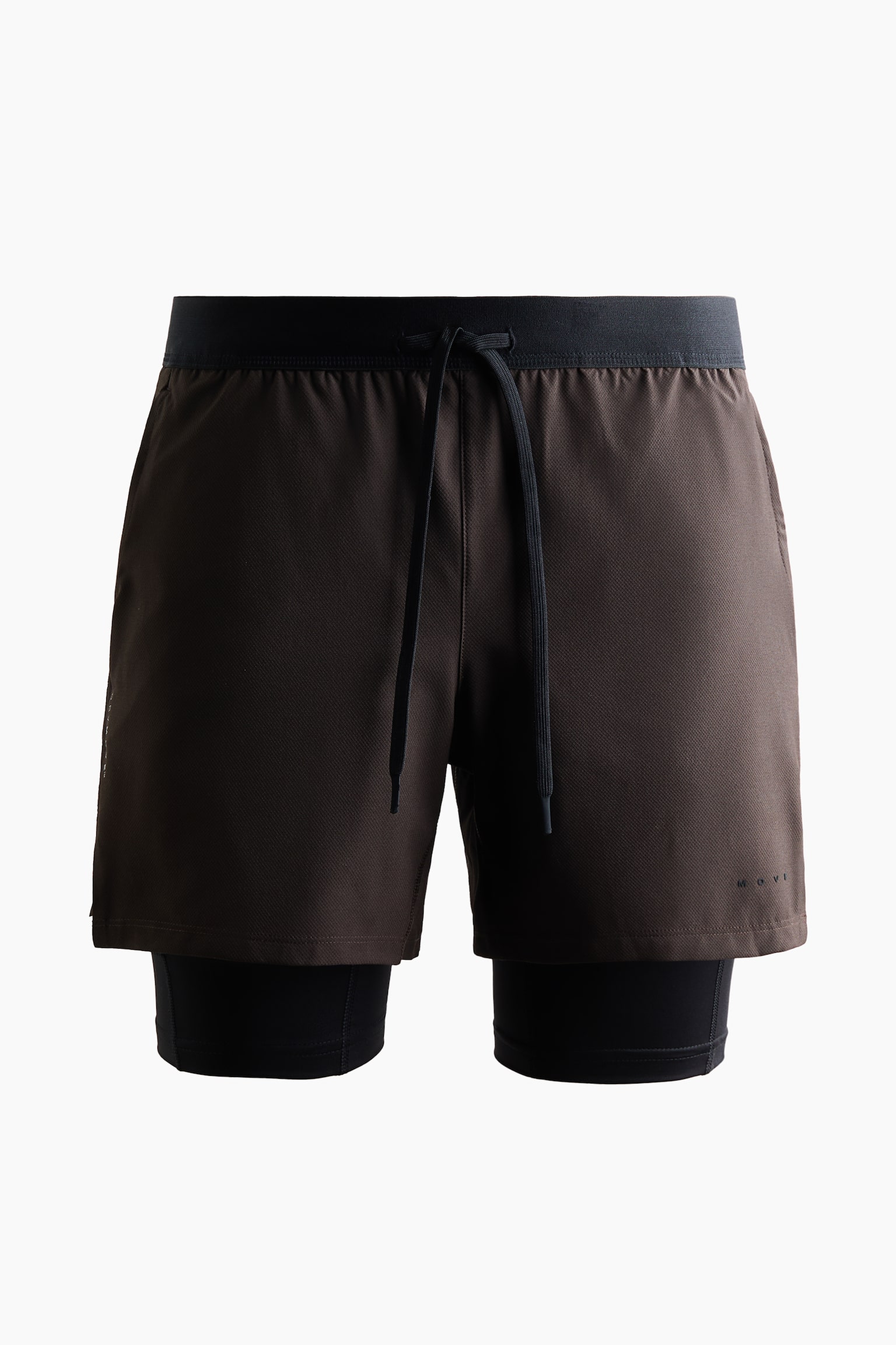 Șort de sport în strat dublu cu DryMove™ - Maro/Negru/Gri-prăfuit/Gri-închis/Bej/negru/Verde-prăfuit - 1