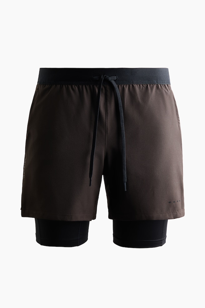 Double-Layered Sports Shorts with DryMove™ - Brown/Dark gray/Black/Dusty green/Dusty gray/Beige/black - 1