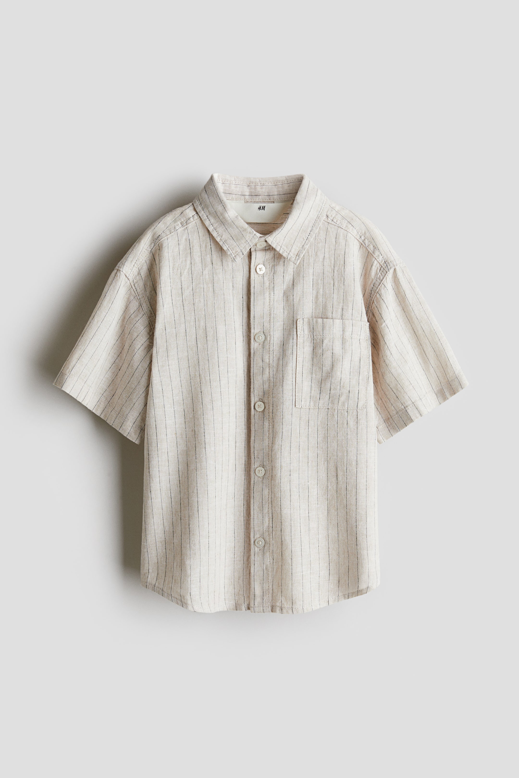 Short-Sleeved Linen-Blend Shirt