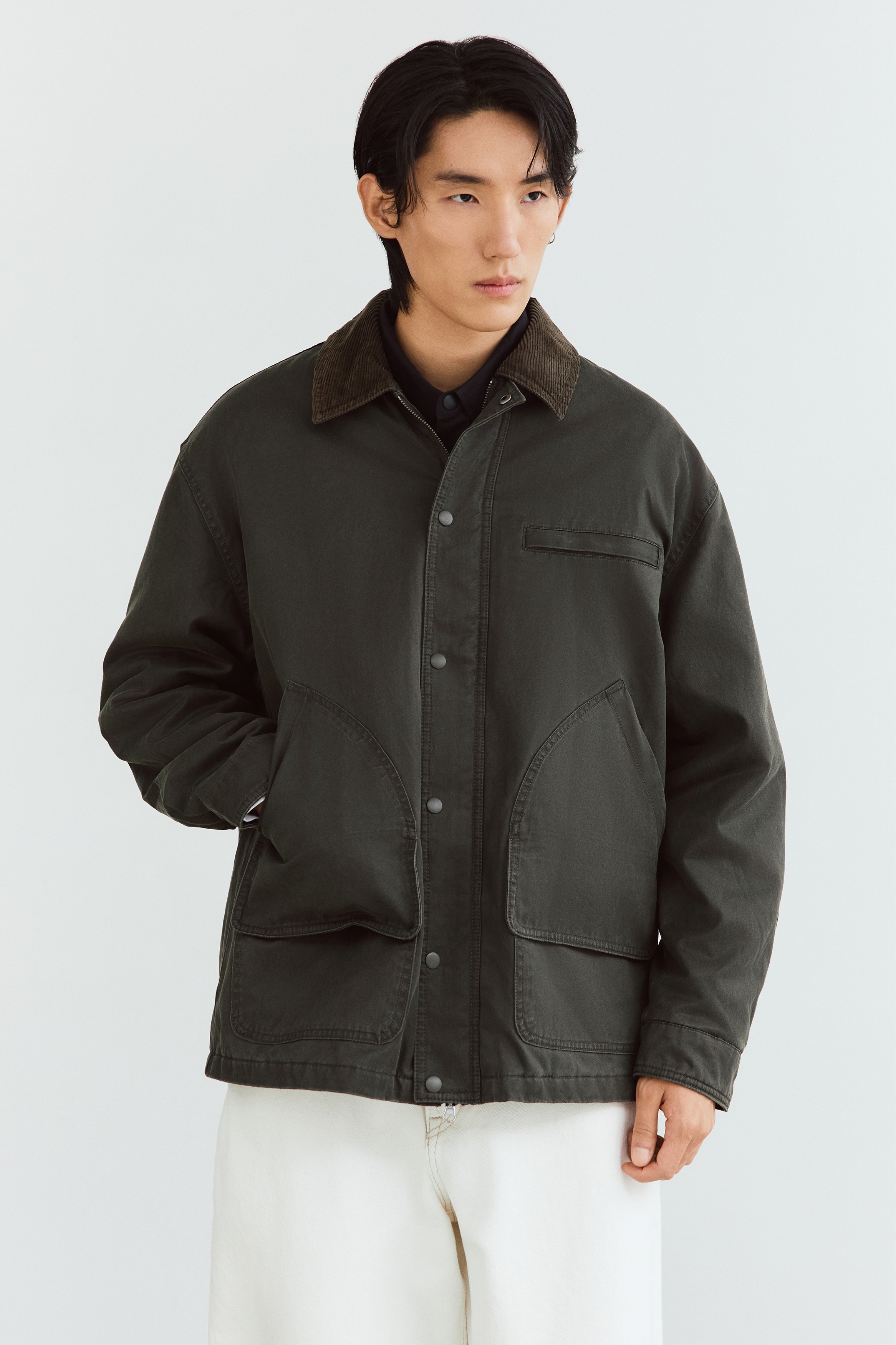 Workwear Jacket - Dark khaki green/Dark gray