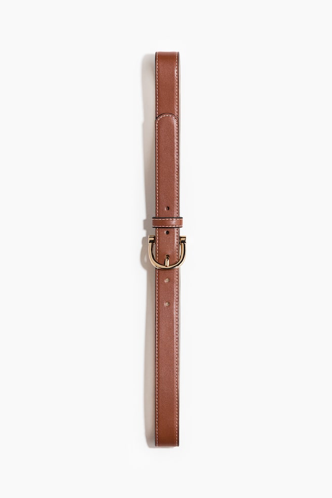 Ceinture en tissu enduit - Marron/Noir - 1