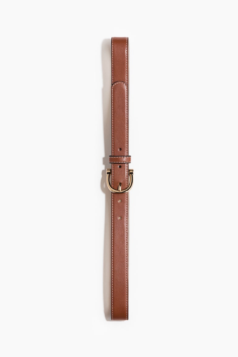 (H) Vintage Women\'s Brown Belt, Textured Weave, Genuine Leather Lined, Size M 70s 80s Floral Tooled Leather Skinny Thick Brown Belt  main image 2