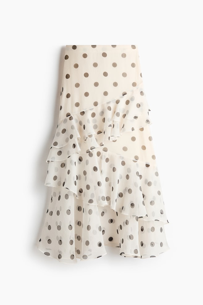 Falda con olanes - Lunares blancos - 1