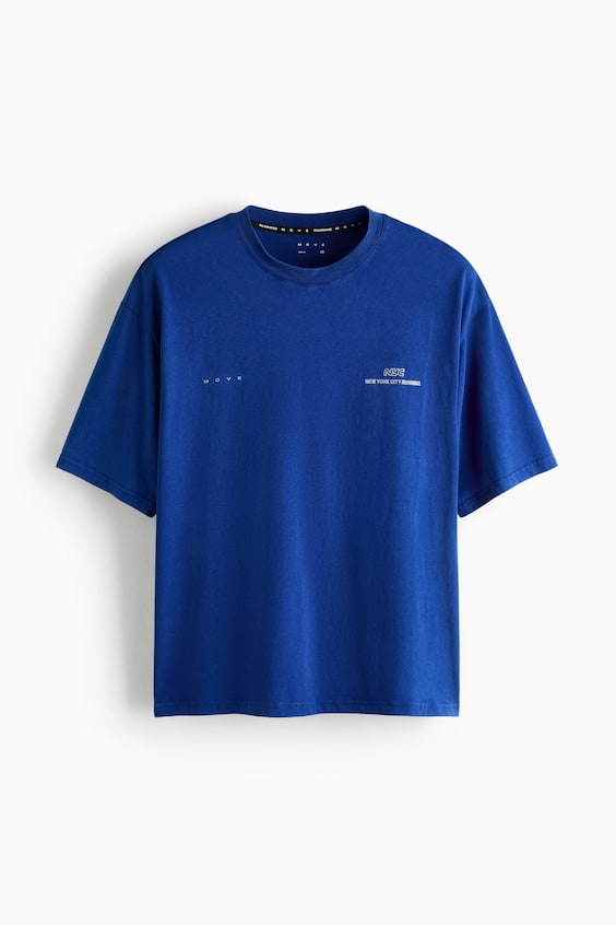 Мужская футболка H&M Move Boxy Sports with DryMove™, цвет: Синий