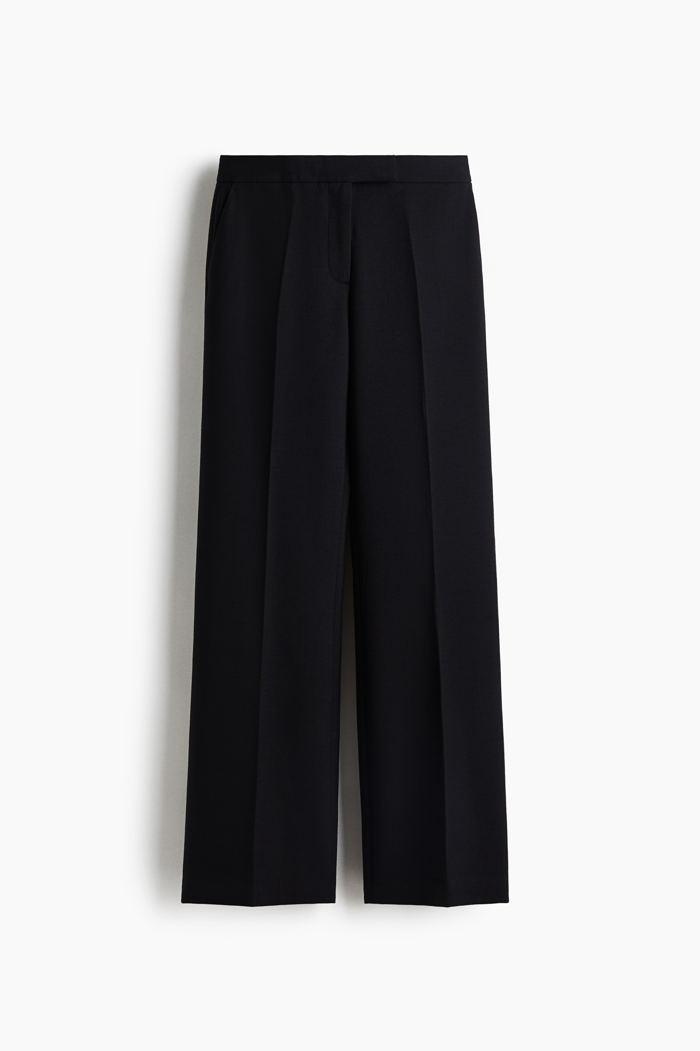 Flared Wool-Blend Pants - Black/Taupe melange/Dark gray