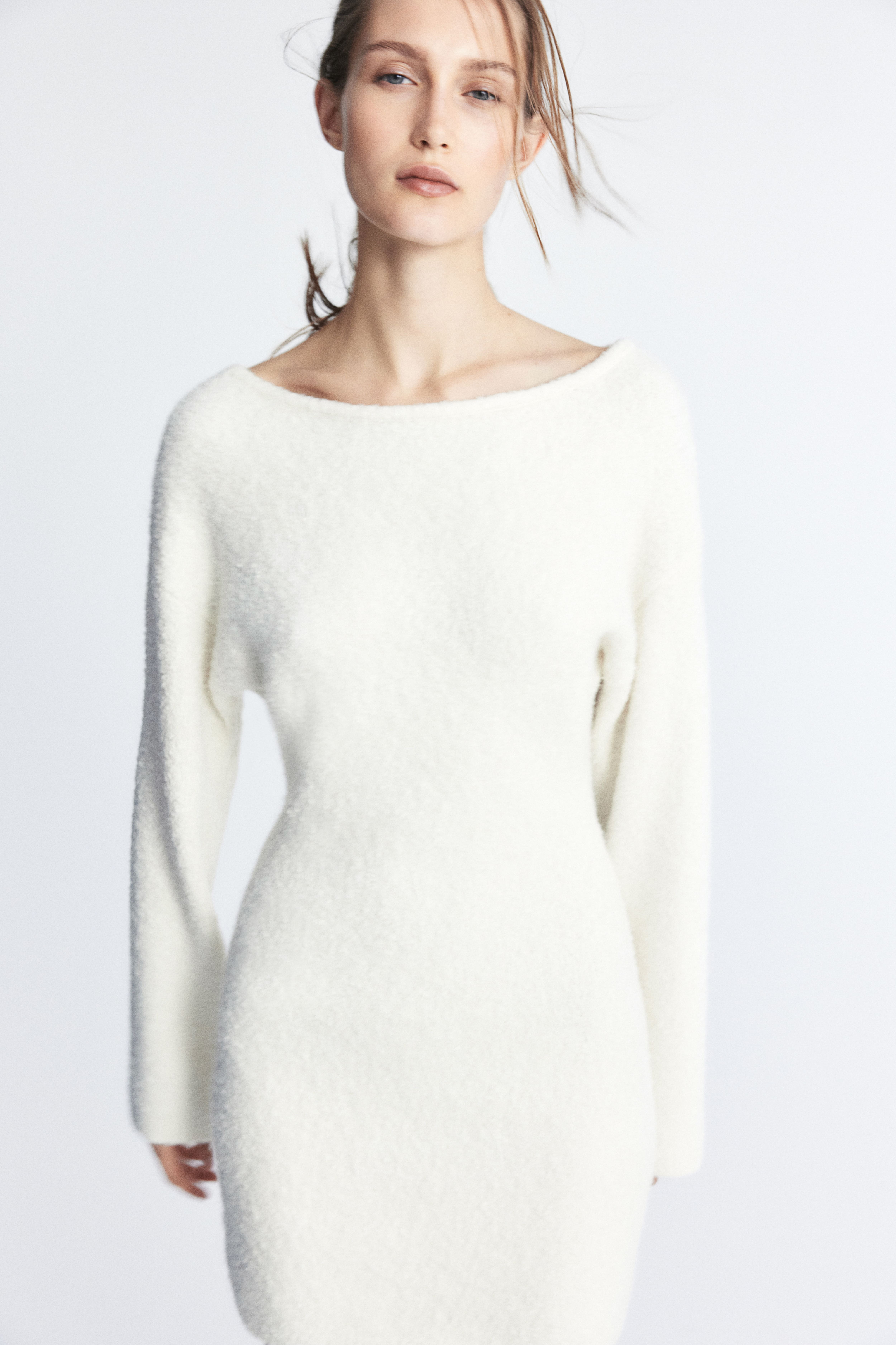 bouclé-knit dress