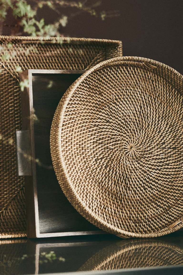 Beige Rattan Tray at H&M Home | H&M US