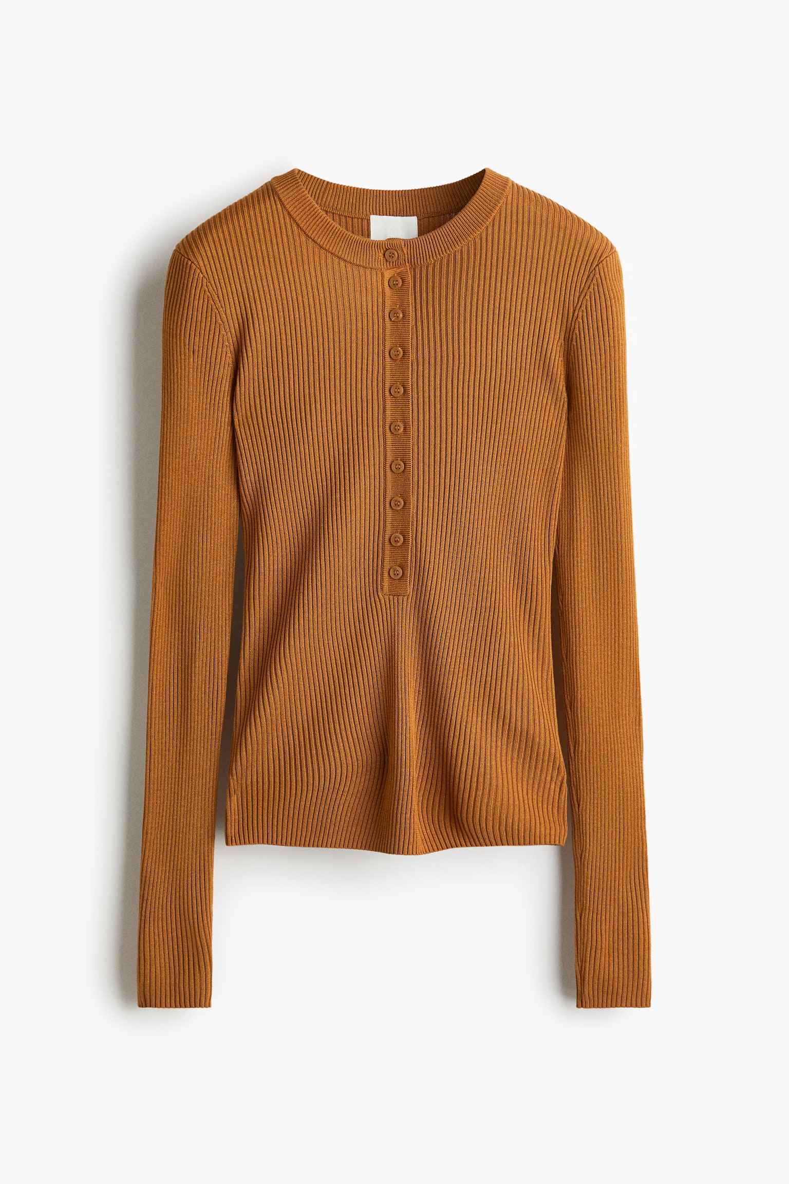 Женский топ H&M Rib-Knit Top, цвет: Светлый коричневый — фото 1