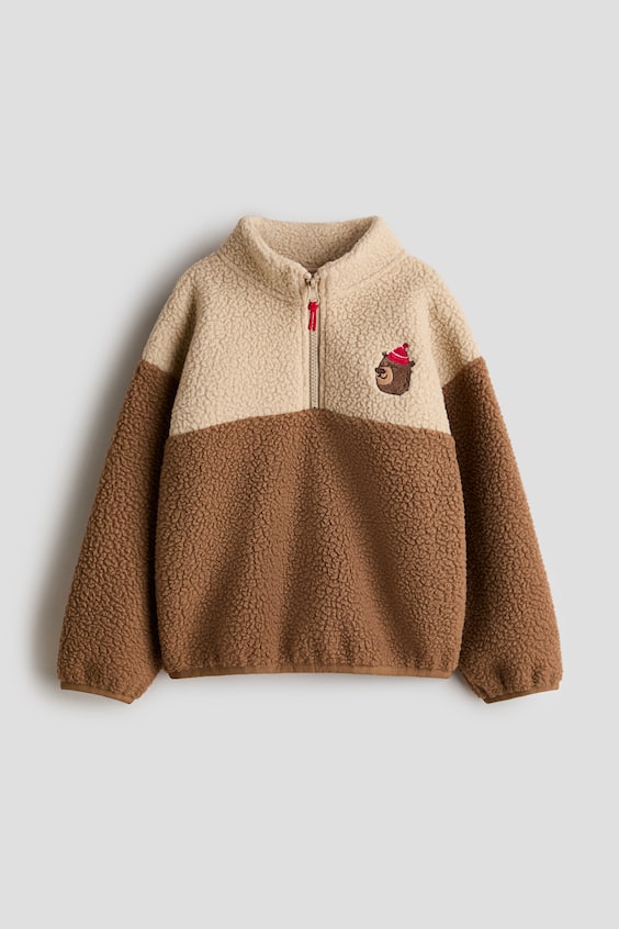 Детские худи H&M Teddy Fleece Half-Zip Sweatshirt