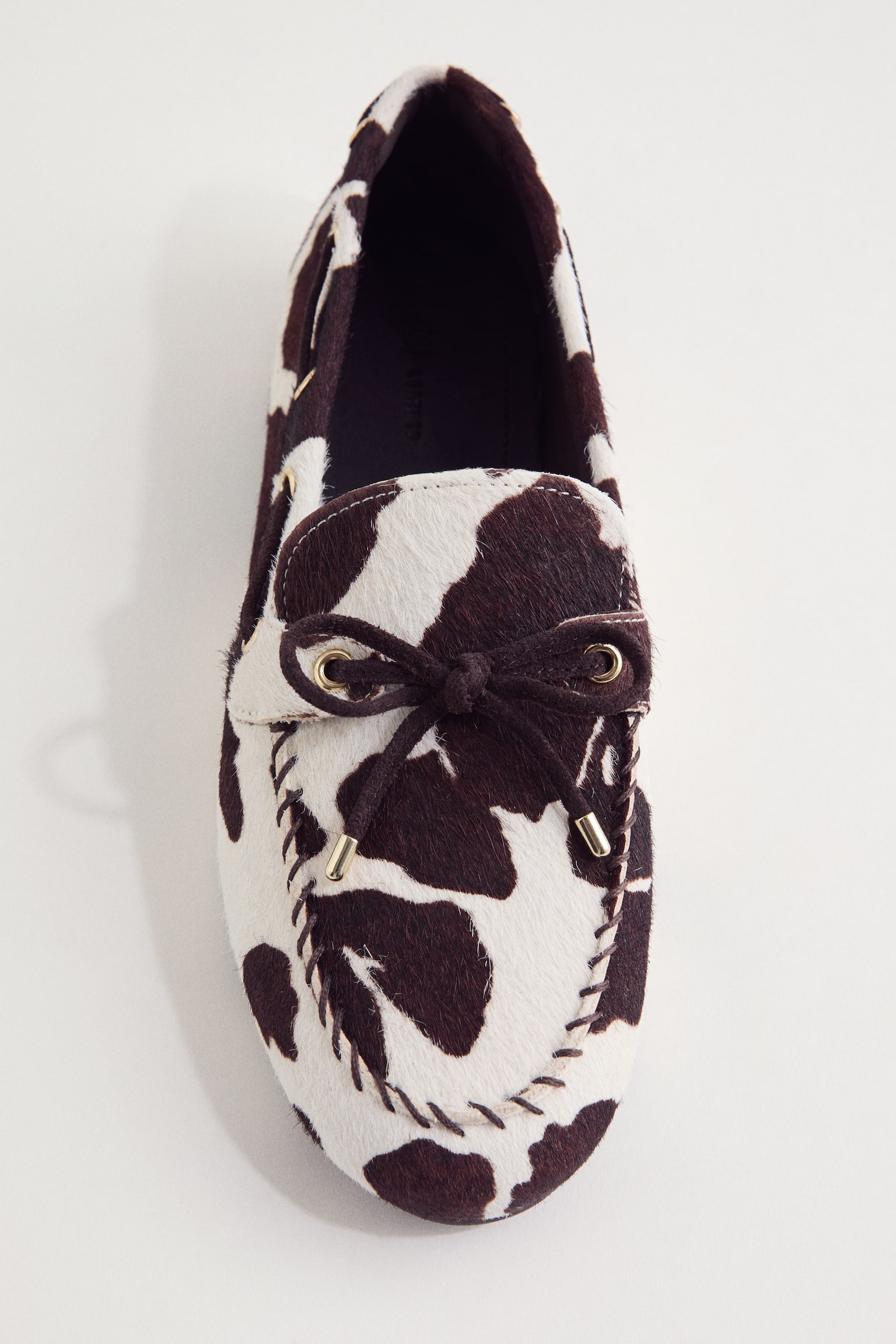 Leather deck shoes - White/Cowhide print/Dark beige/Navy blue/Brown/Dark beige - 4