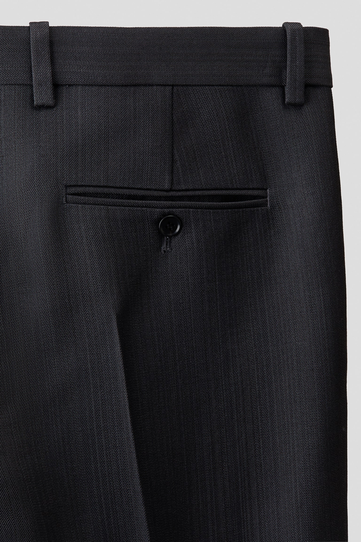 Мужские брюки H&M Regular-Fit Tailored Wool-Blend, цвет: Тёмный серый — фото 6