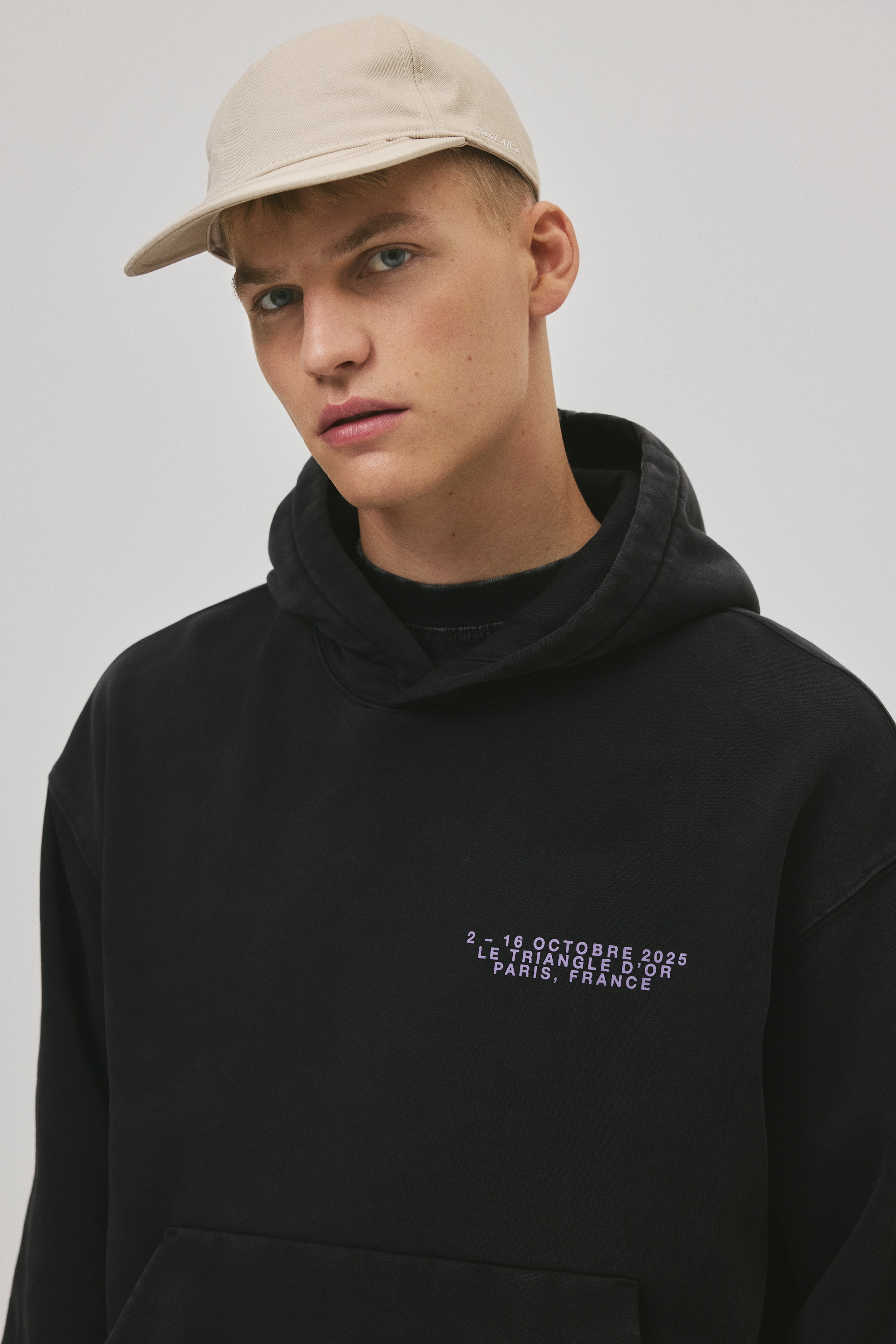 ルーズフィット プリントスウェットパーカ - ウォッシュド