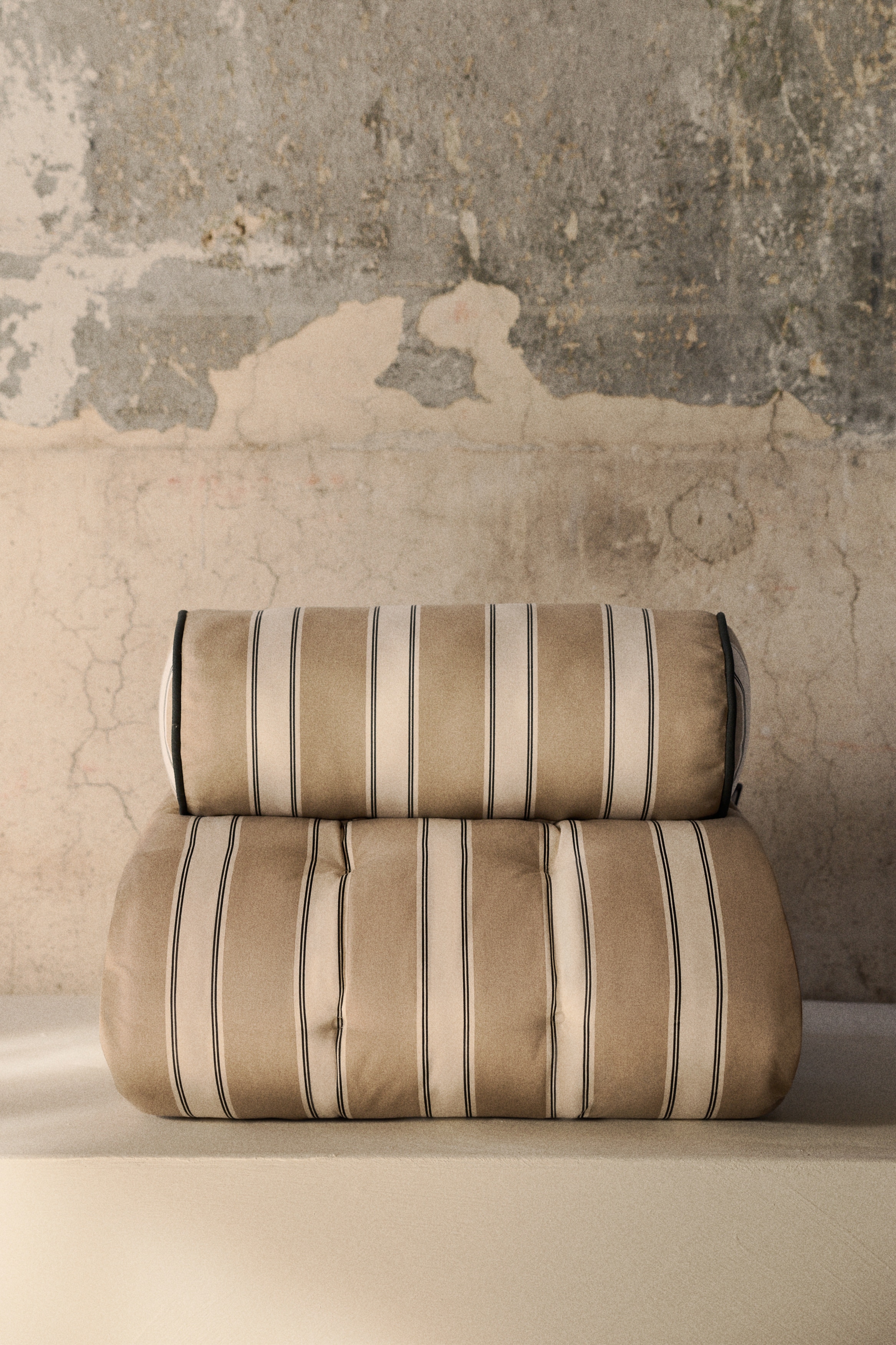 Outdoor Cotton Bolster - Beige/striped/Terracotta/striped/Yellow/striped