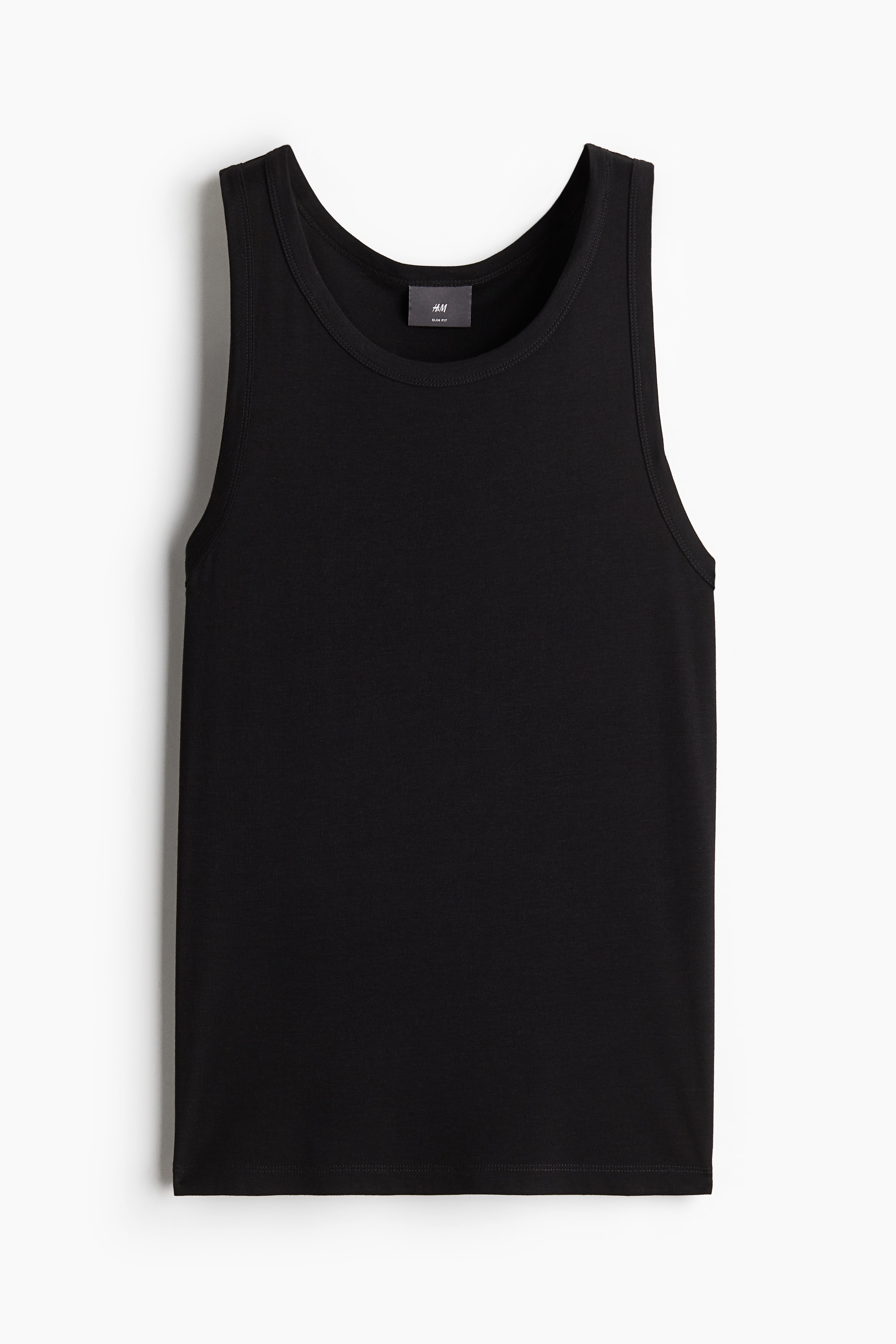 Herre - Sort Slim Fit Singlet - Size: XXL  - H&M