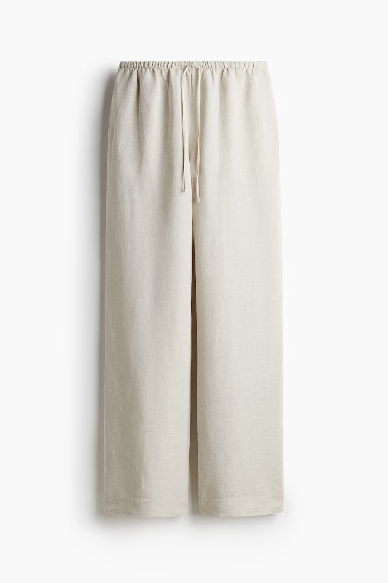 Ravne pantalone od mešavine lana