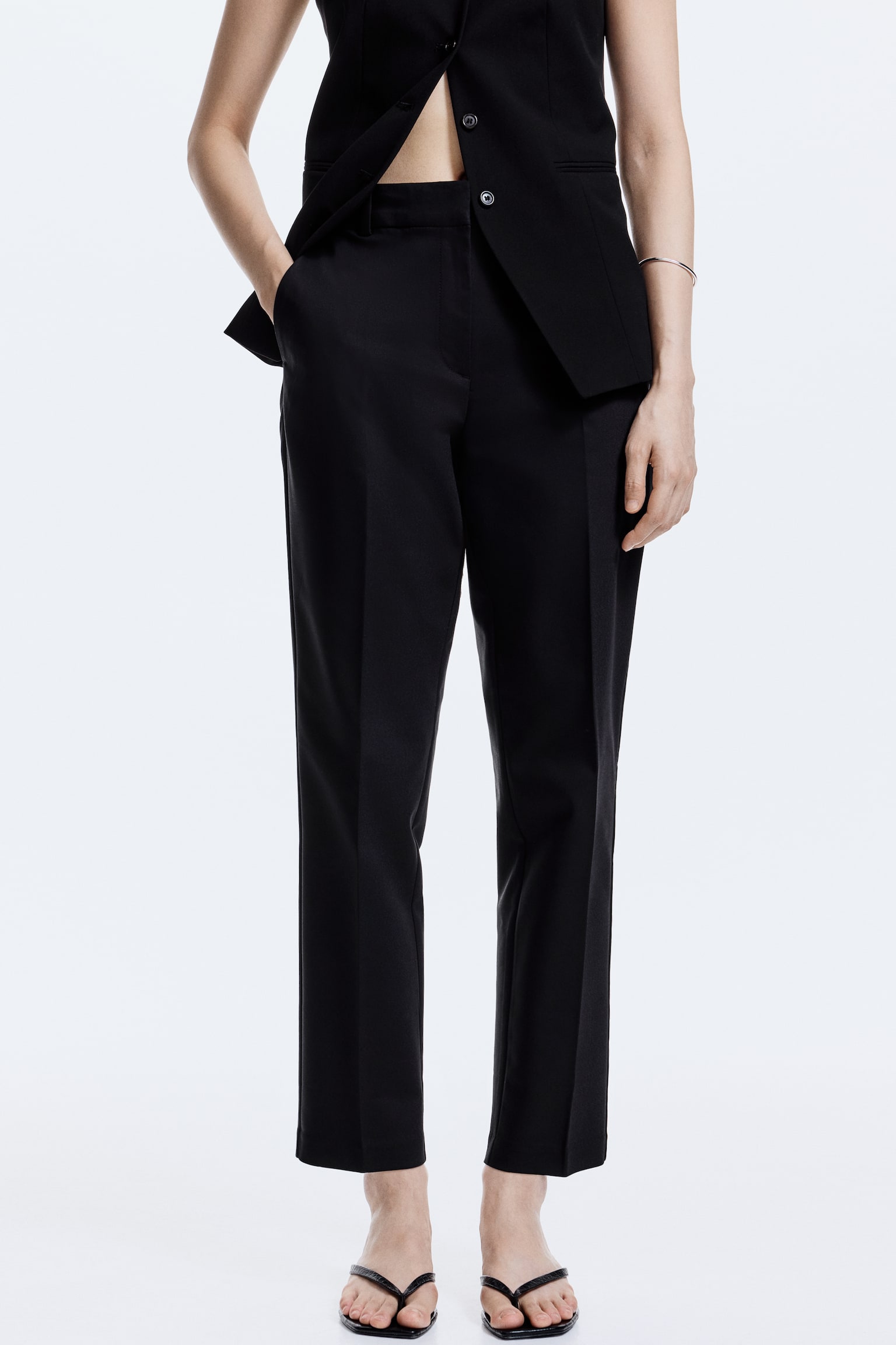 Cigarette trousers - Black/Navy blue/Light beige/Dark brown/Dark grey/Checked - 4