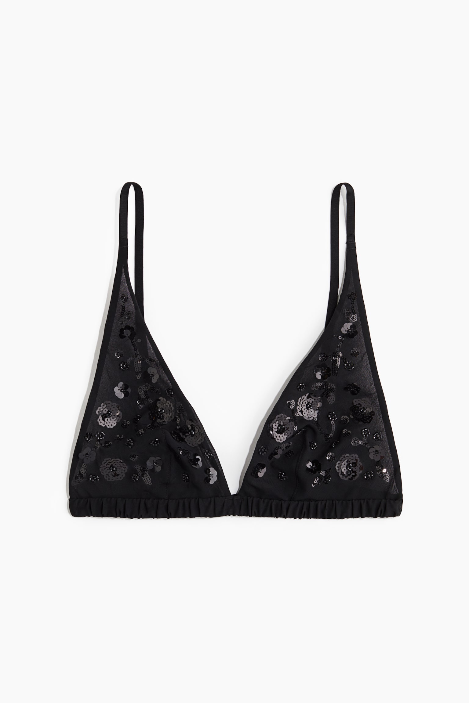 Embellished soft bra - Black - 1