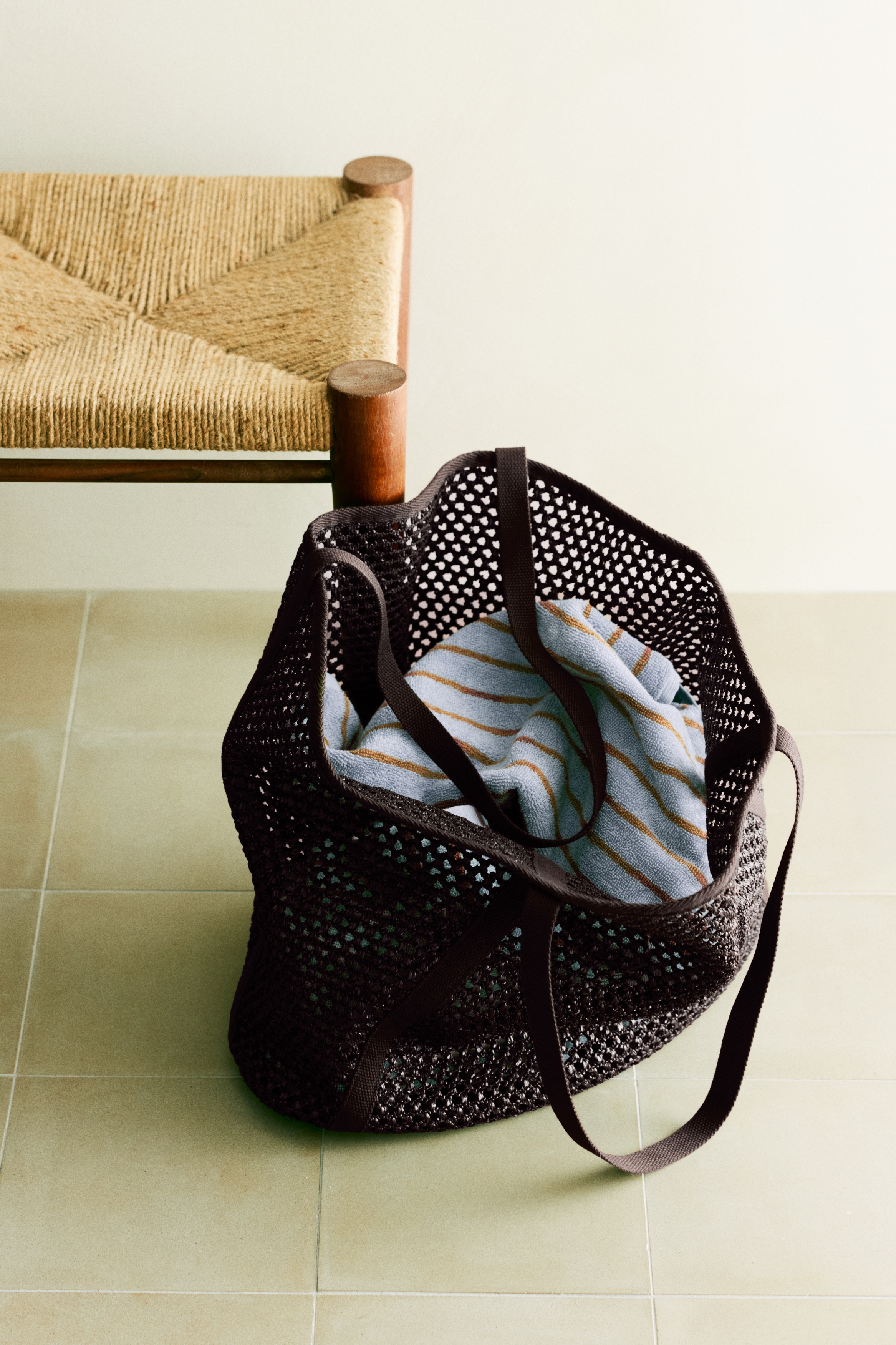 Strandnetztasche - Dunkelbraun