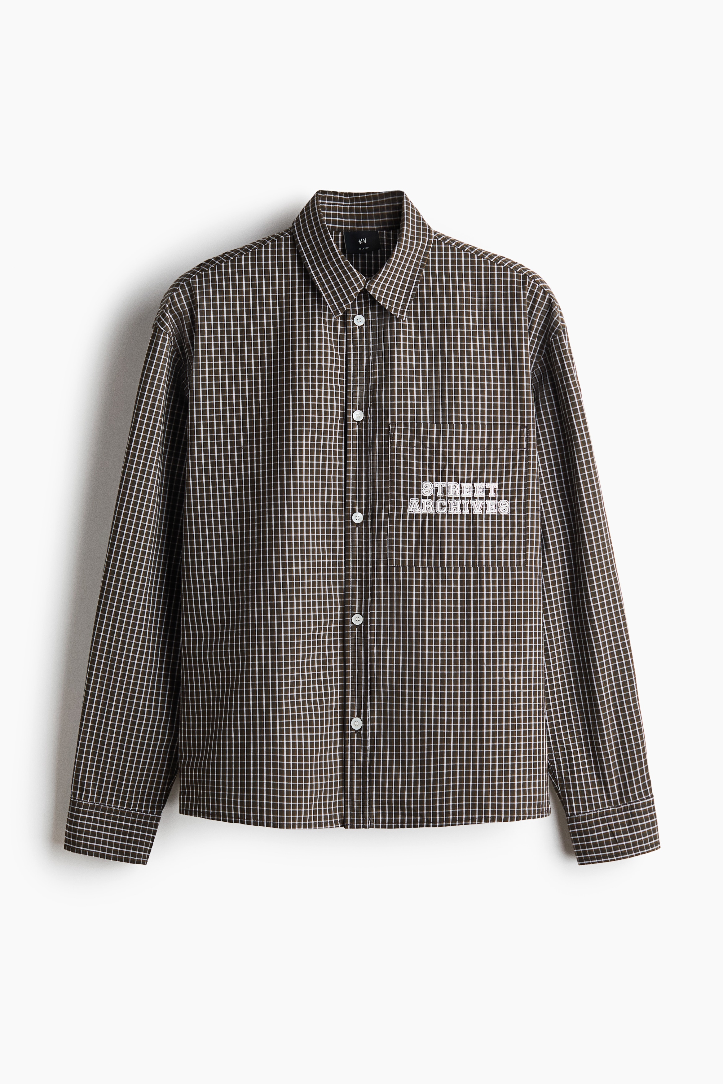 Relaxed Fit Printed cotton poplin shirt - Khaki green/Street Archives/Dark blue/Street Archives