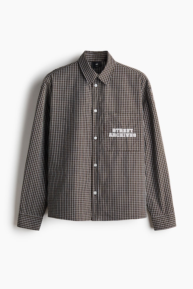 Relaxed-Fit Printed Cotton Poplin Shirt - Khaki green/Street Archives/Dark blue/Street Archives - 1