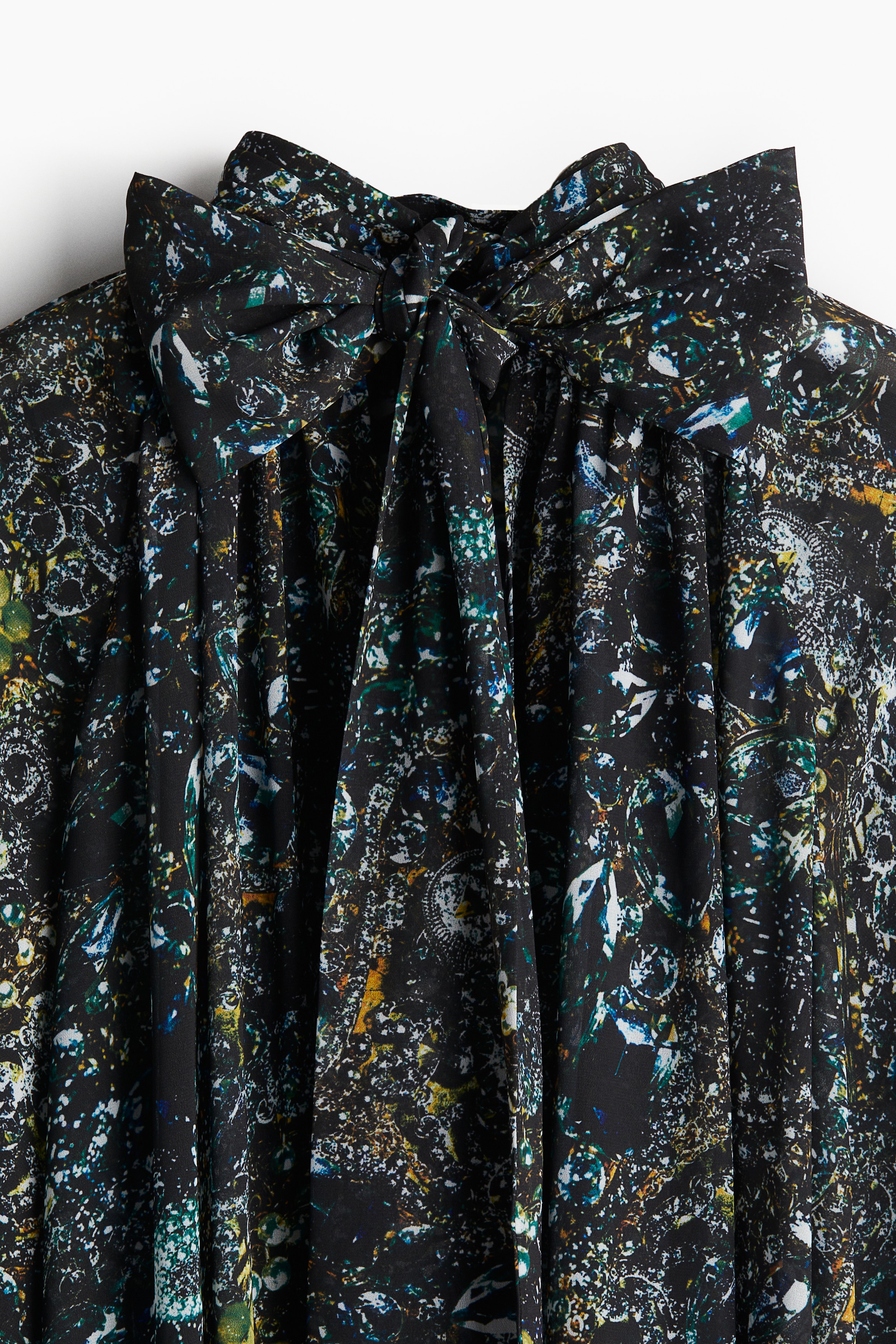 Women's Black/jewelry Patterned Chiffon Dress | H&M US