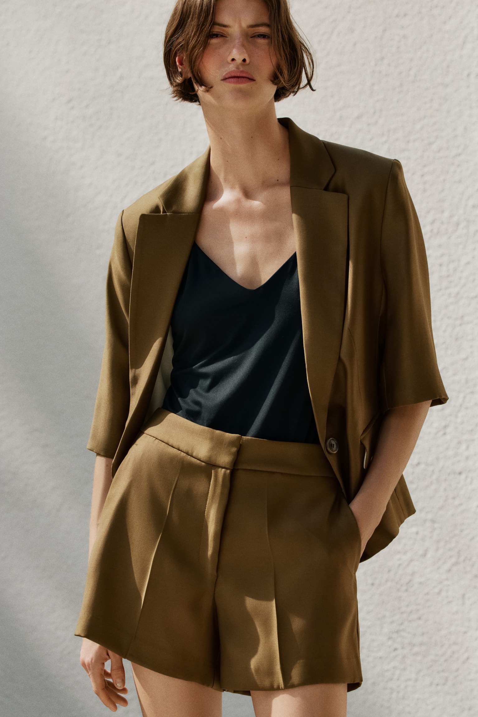 Женские шорты H&M Dressy, цвет: Хаки зелёный — фото 3