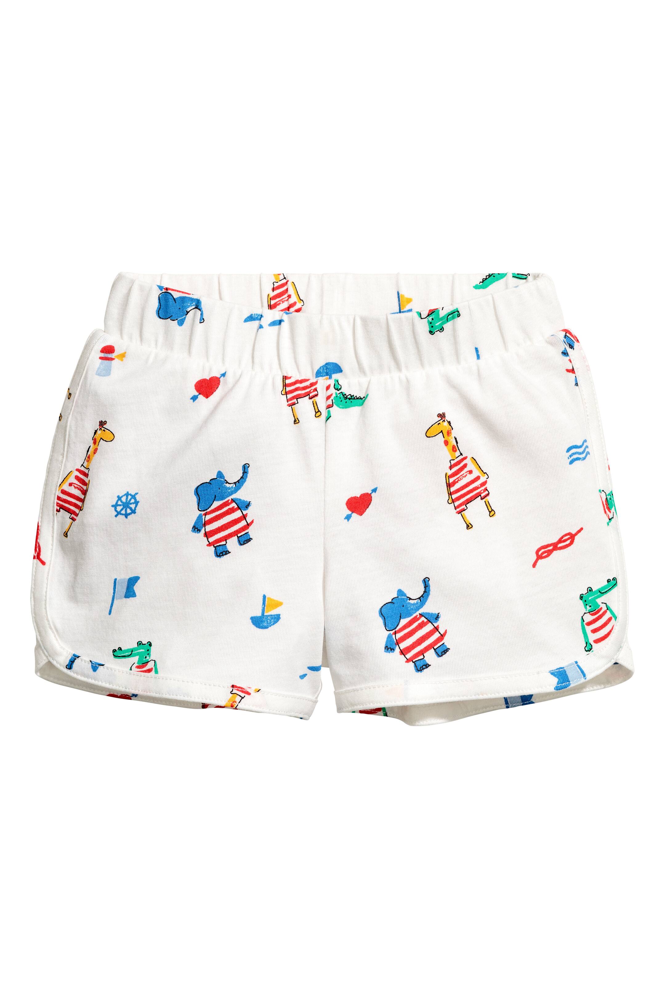 Näytä suurempi kuva: Trikooshortsit - Valkoinen/Eläimet - Kids | H&M FI 1