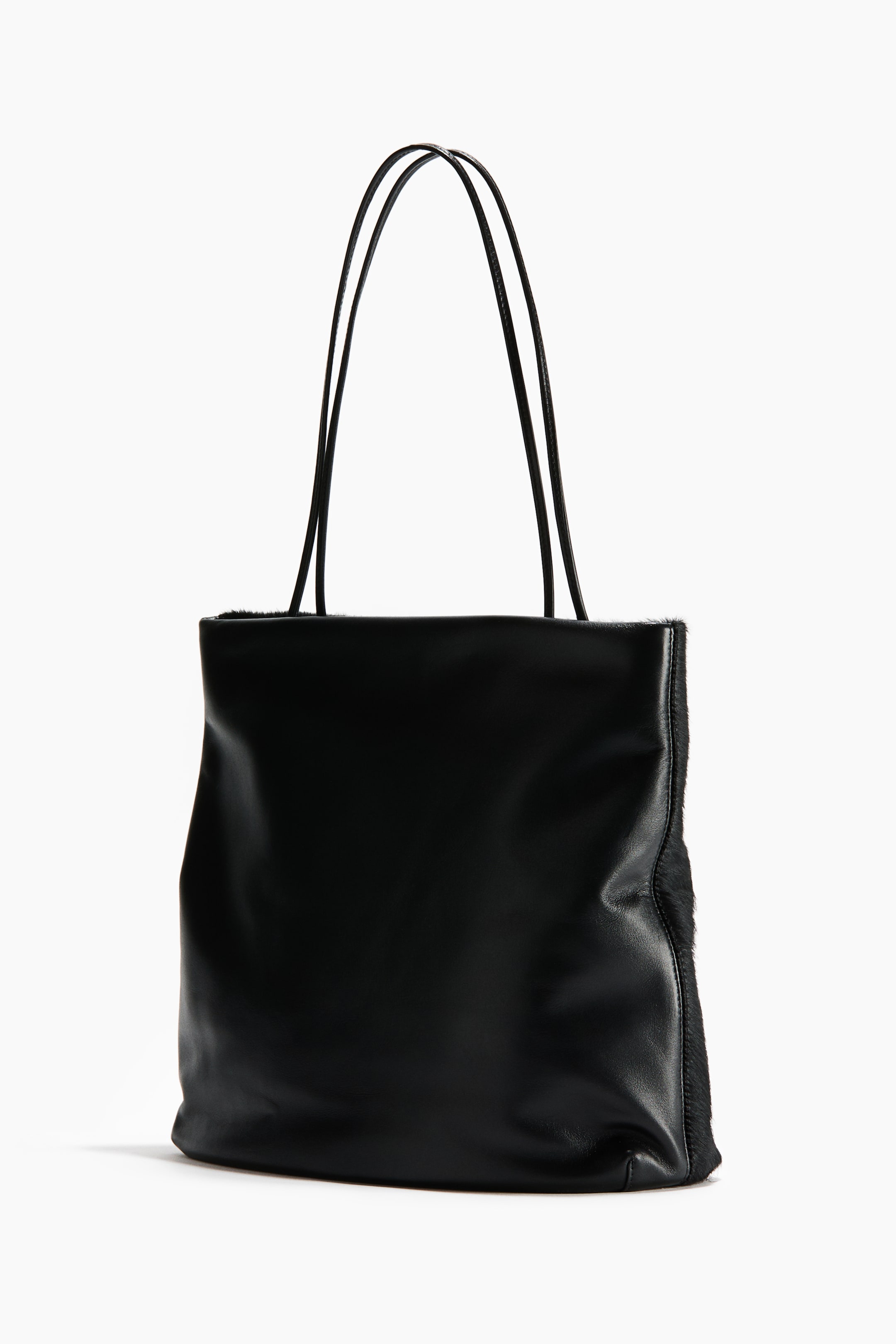 Napped-Finish Leather Shoulder Bag