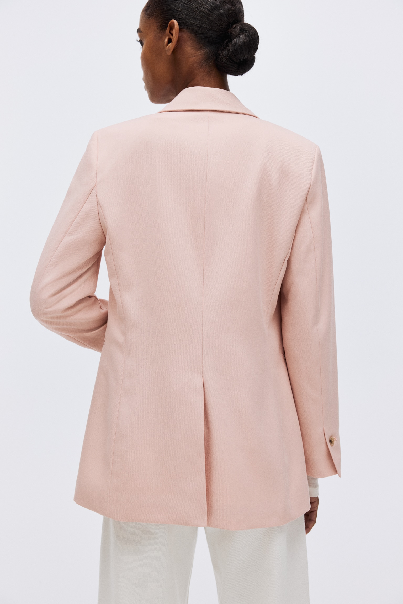 Jednořadové sako - Růžová/Černá/Béžová/úzký proužek - 4