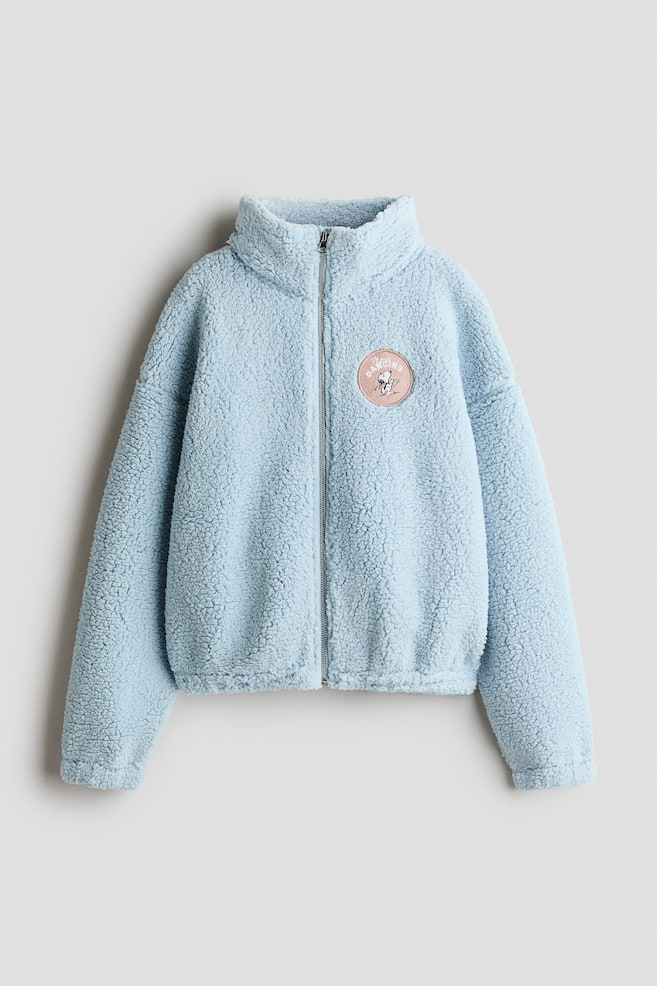 Chamarra en tejido peluche con diseño - Azul claro/Snoopy/Crema/CapyFun - 1