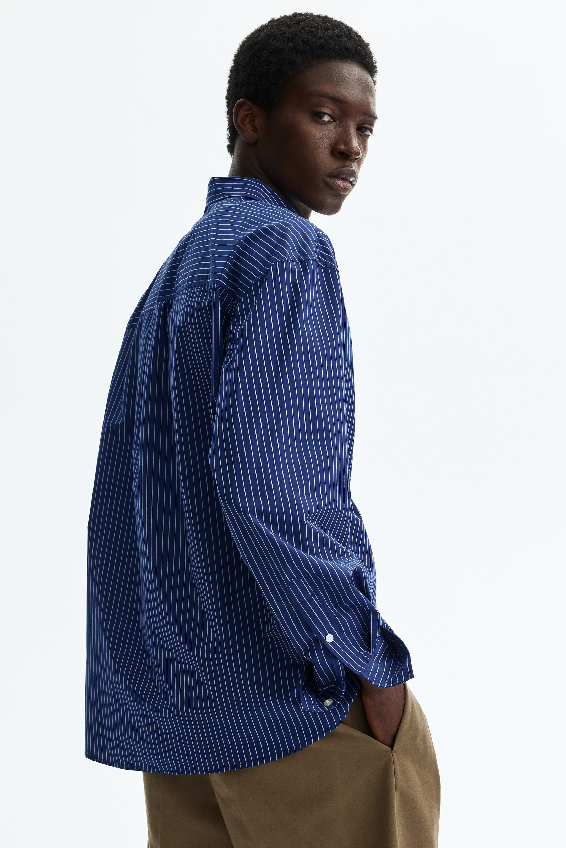 Chemise imprimée décontractée en popeline de coton