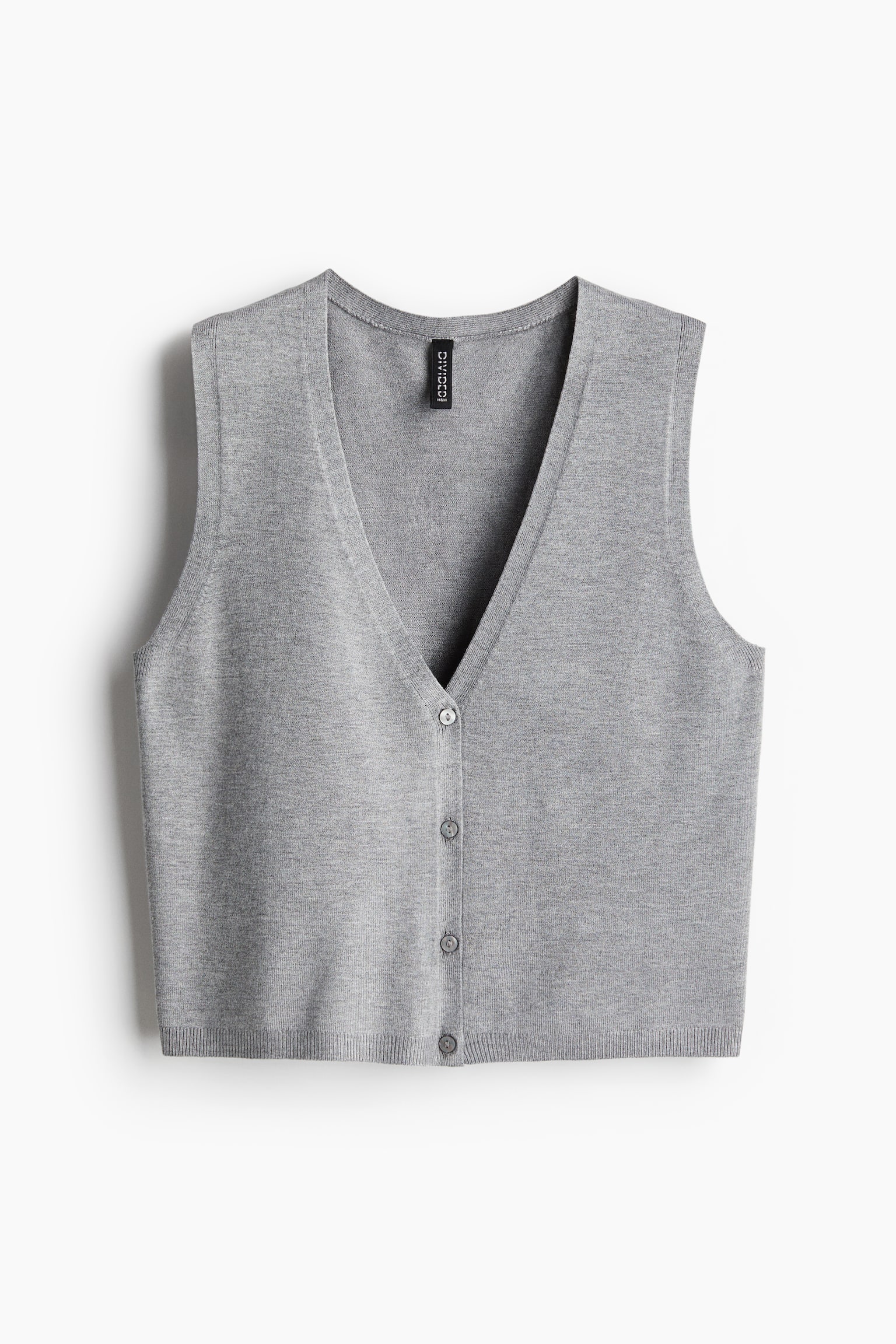 Button-front sweater vest - Light grey marl/Navy blue/Light beige marl/Burgundy - 2