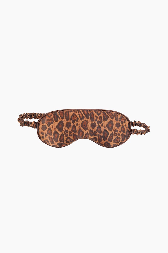 Silk sleep mask - Brown/Leopard print/Black - 1