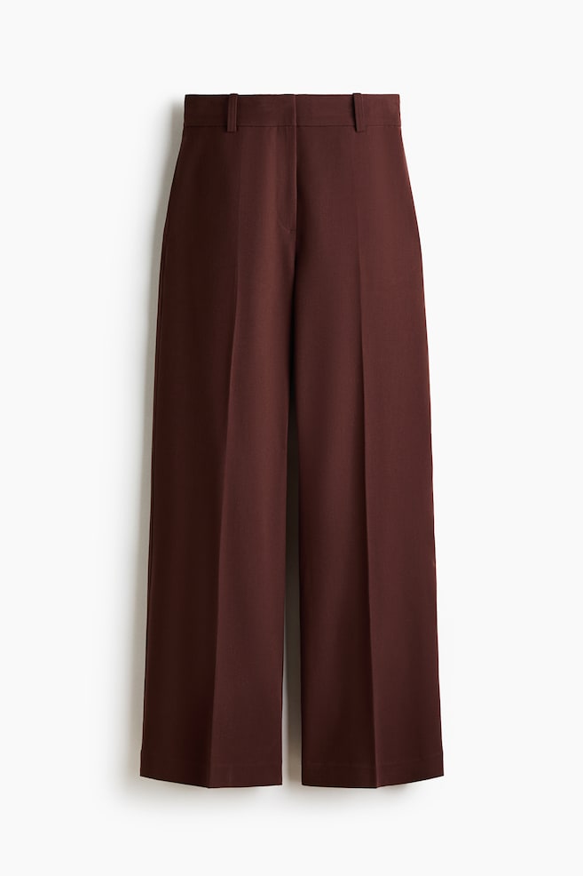 Pantaloni eleganți largi - Maro-închis/Crem - 1