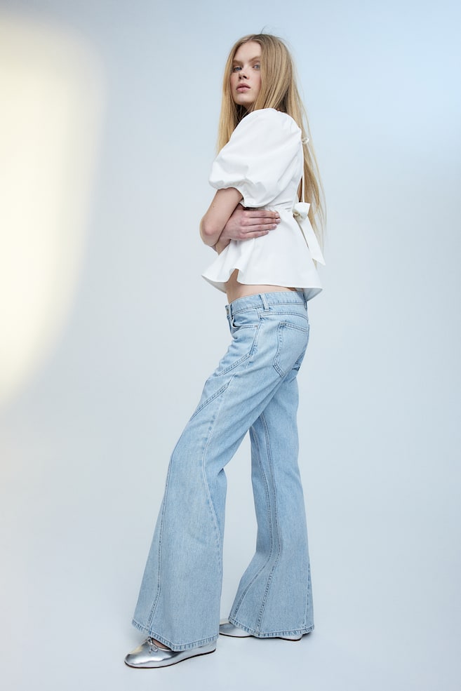 Flared Low Jeans - Blu denim chiaro - 6