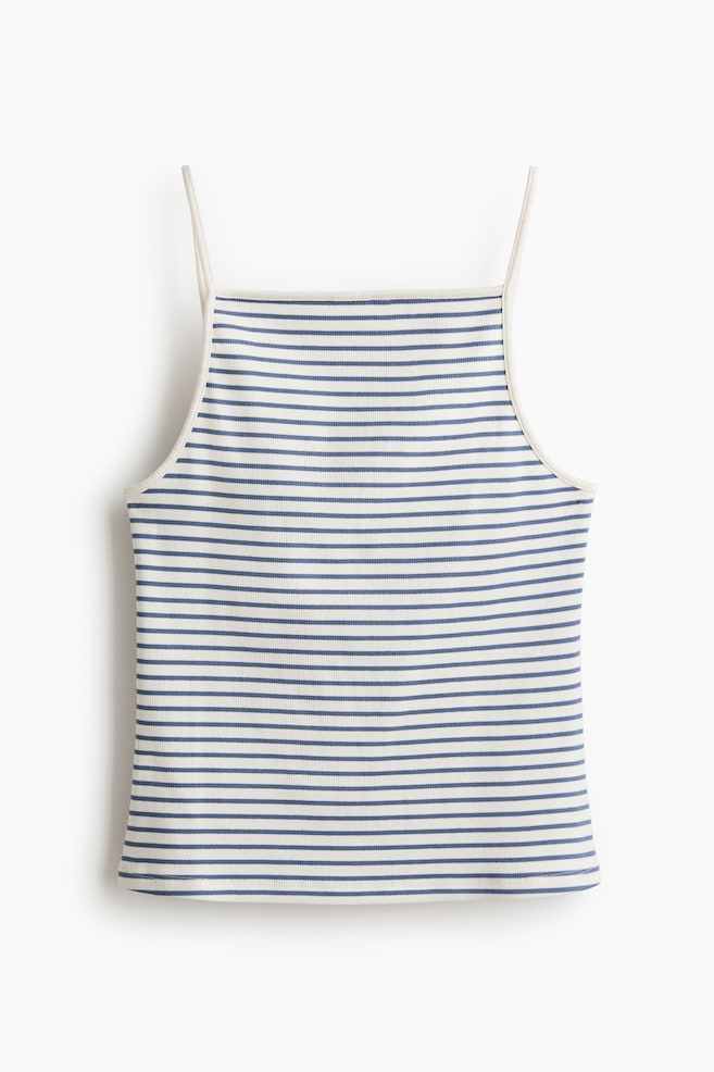 Ribbed Tank Top - Light blue/striped/Black/striped/Light yellow - 1