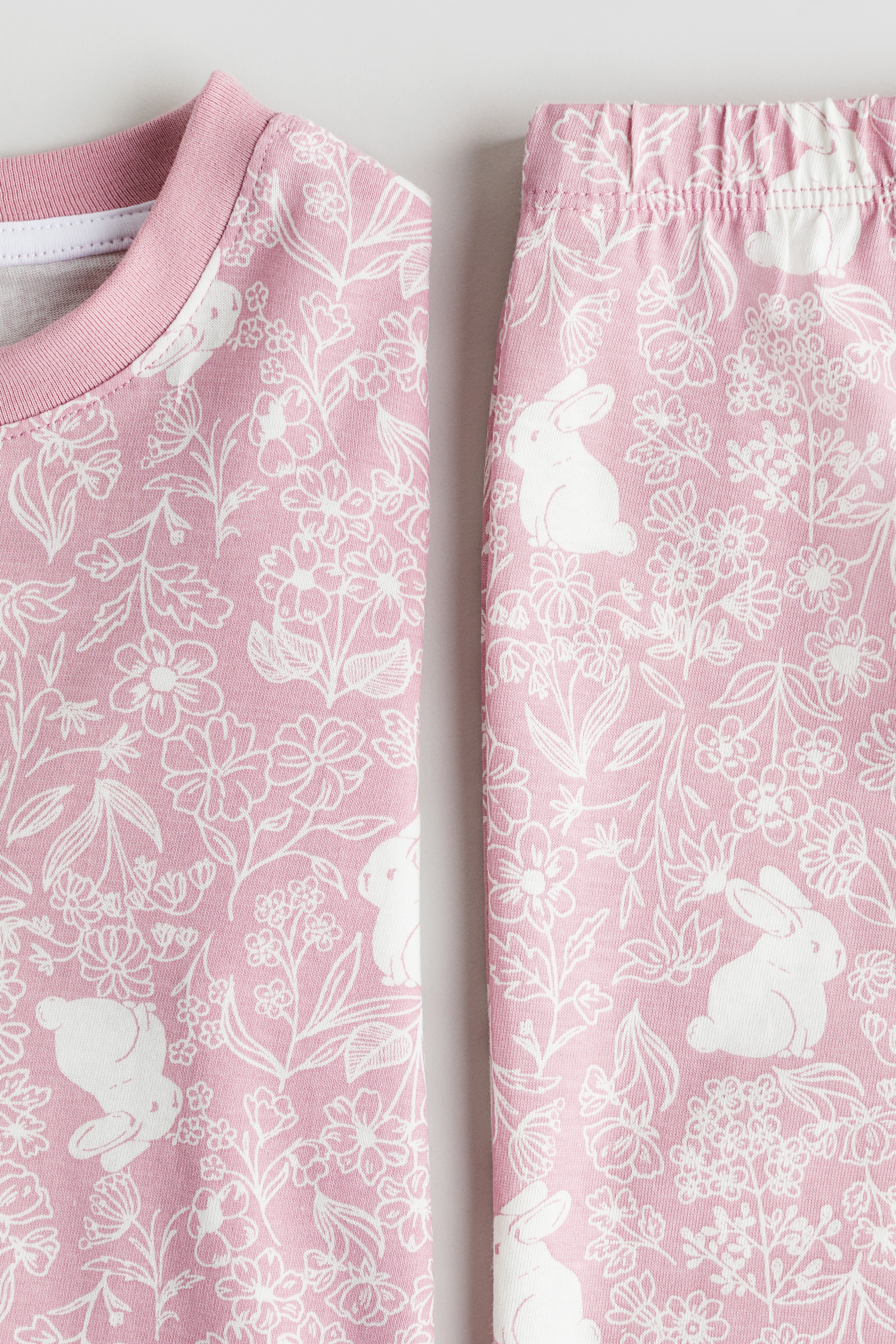 Pigiama Masha e Orso con coniglio per Bambina in Caldo cotone - rosa N673