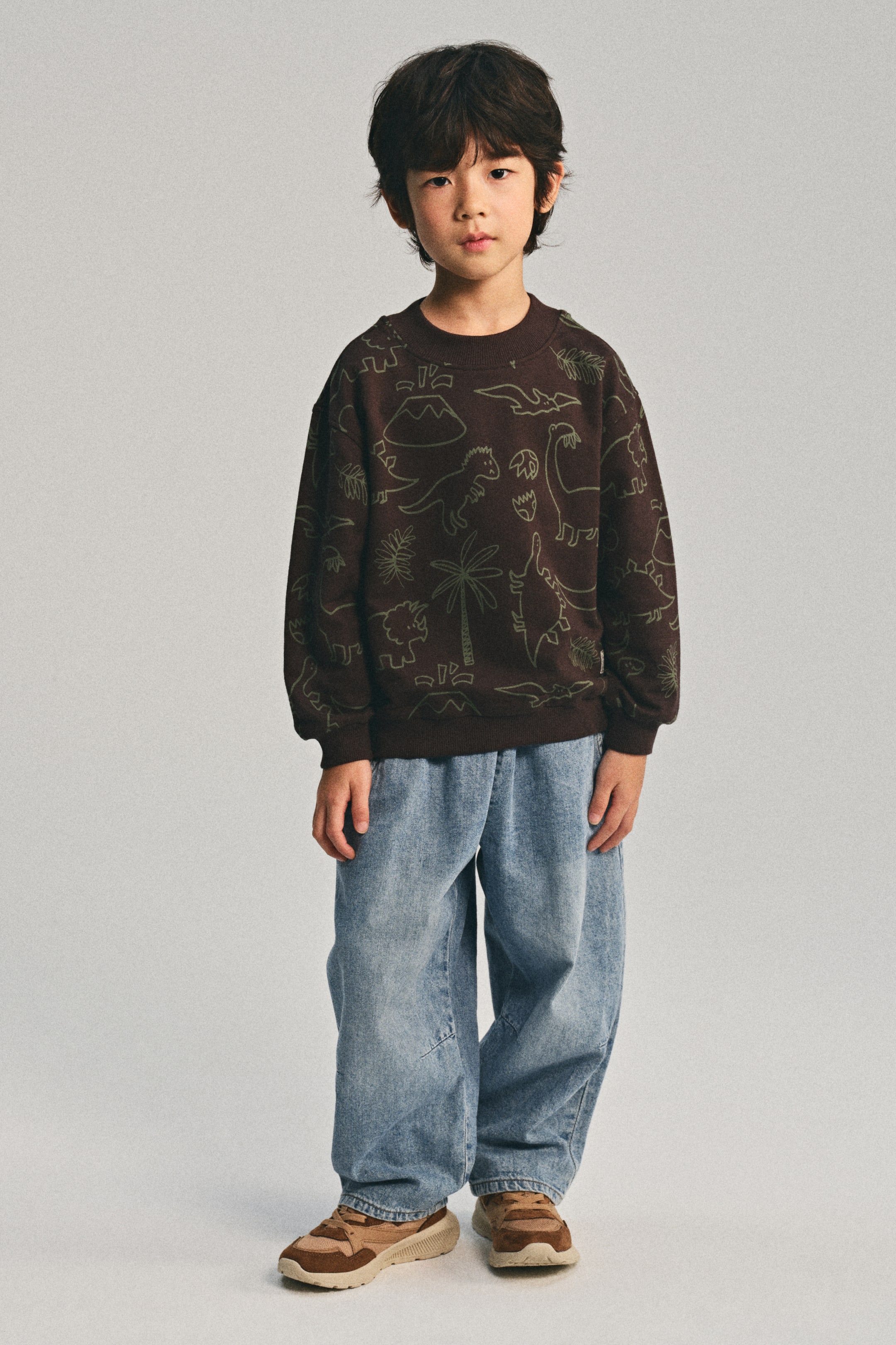 이미지 확대 보기: 프린트 스웨트셔츠 - 블랙/공룡 - Kids | H&M KR 4