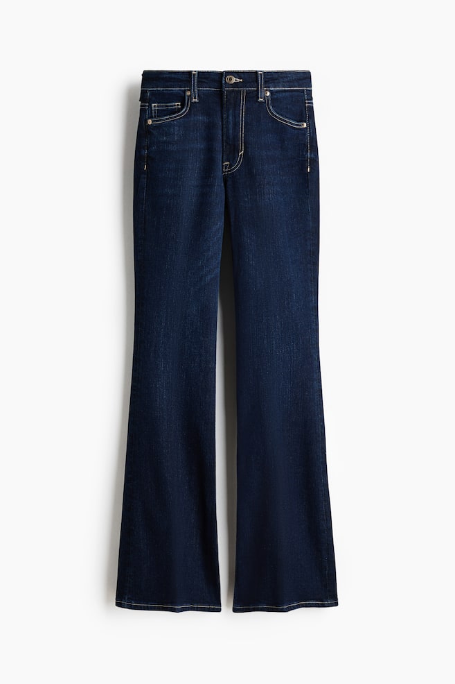 Flared High Jeans - Dark denim blue/Dark gray/White/Denim blue/Denim blue/Dark denim blue/Light denim blue/Denim blue/Denim blue/Light denim blue/Denim blue - 1