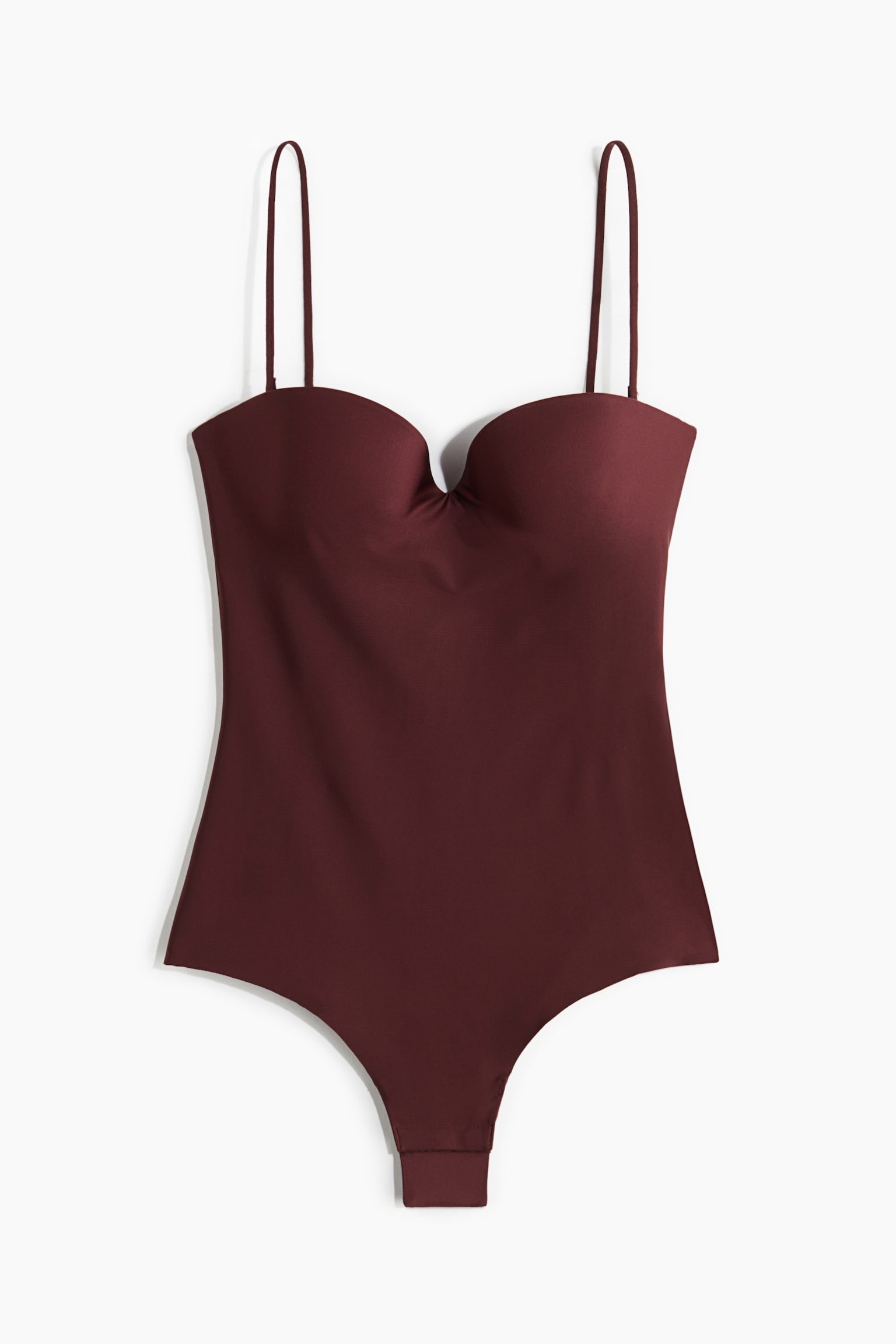 Padded-cup microfibre body - Burgundy/Pale beige/Black - 2