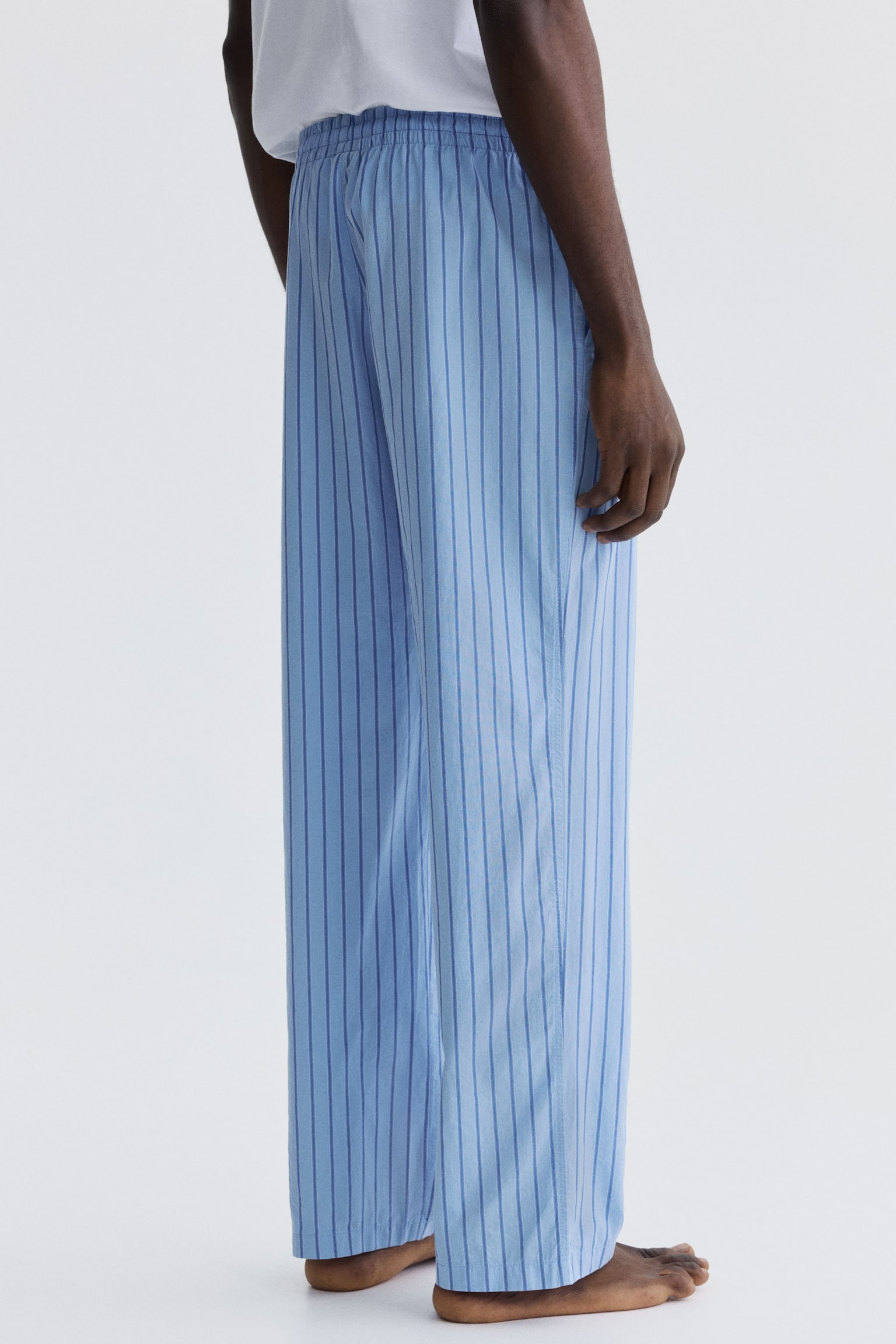 מכנסי פופלין Relaxed Fit - תכלת/פסים/אפור/משבצות/כחול כהה/משבצות/ירוק חאקי/פסים - 5